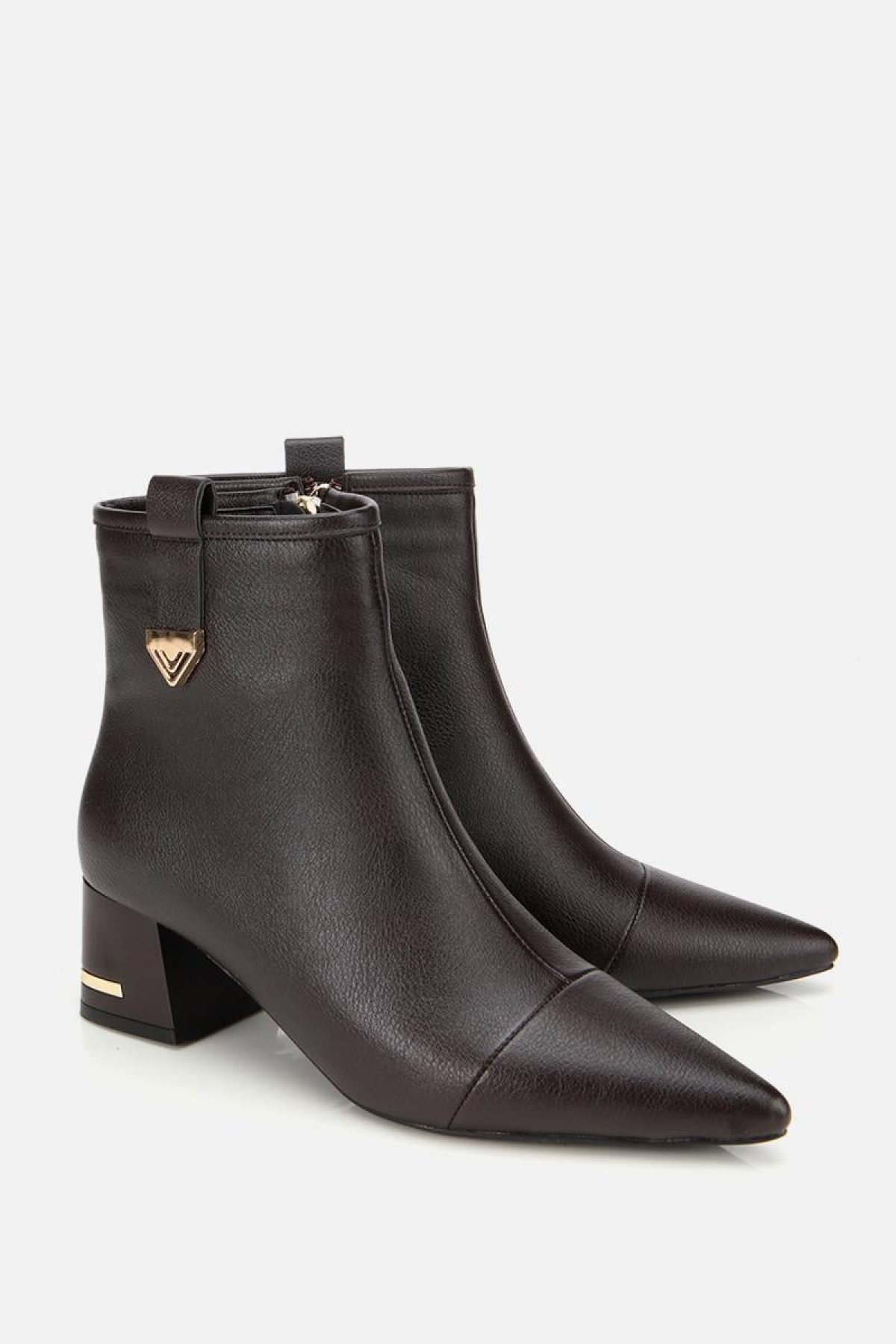 Kadın Kahverengi Tokalı Kalın Topuklu Bot - Görsel 3