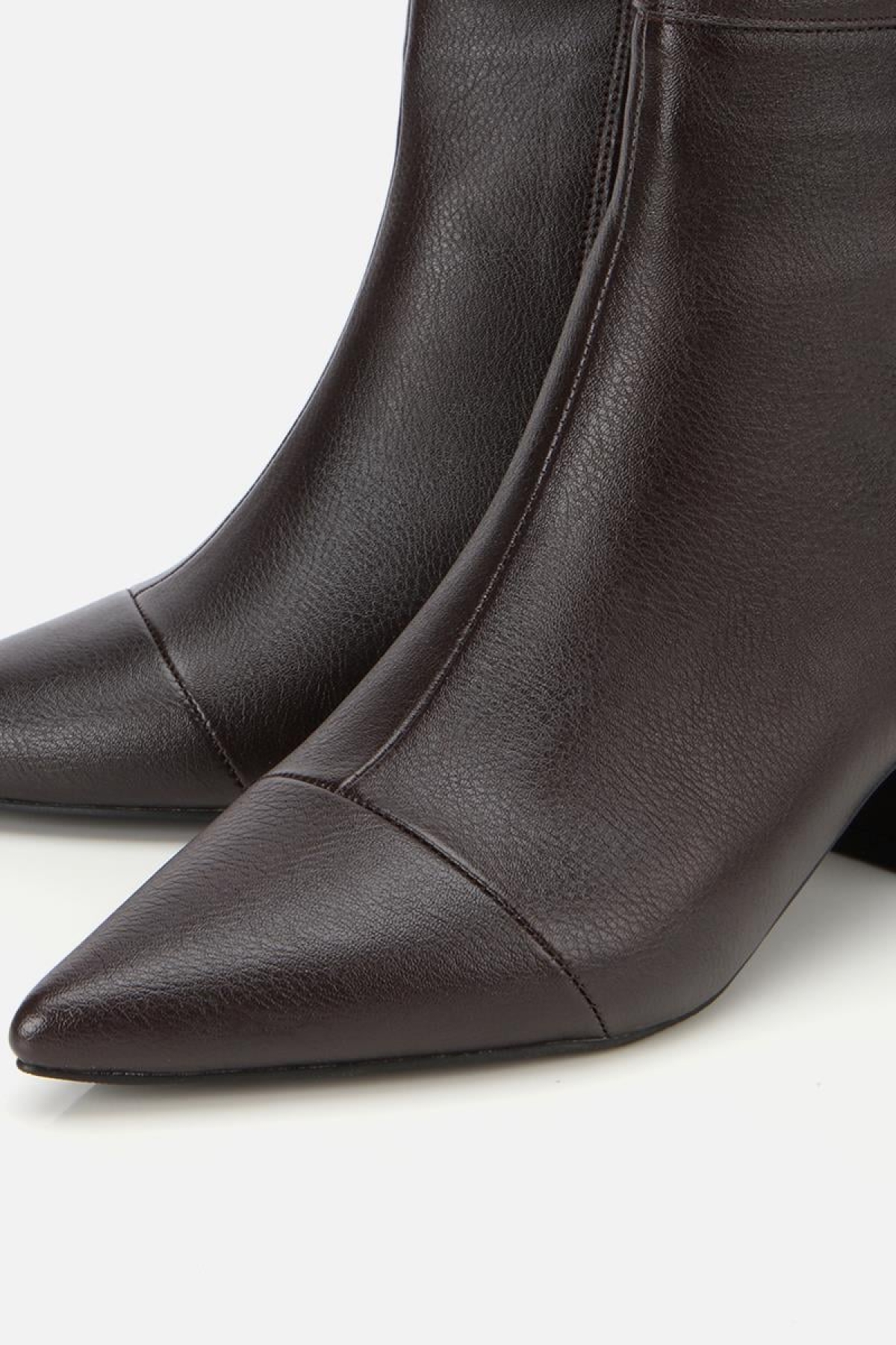 Kadın Kahverengi Tokalı Kalın Topuklu Bot - Görsel 4