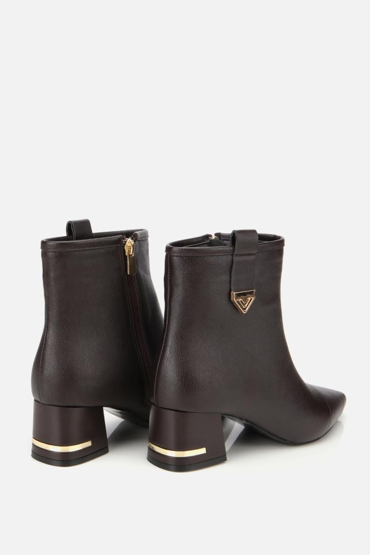 Kadın Kahverengi Tokalı Kalın Topuklu Bot - Görsel 5