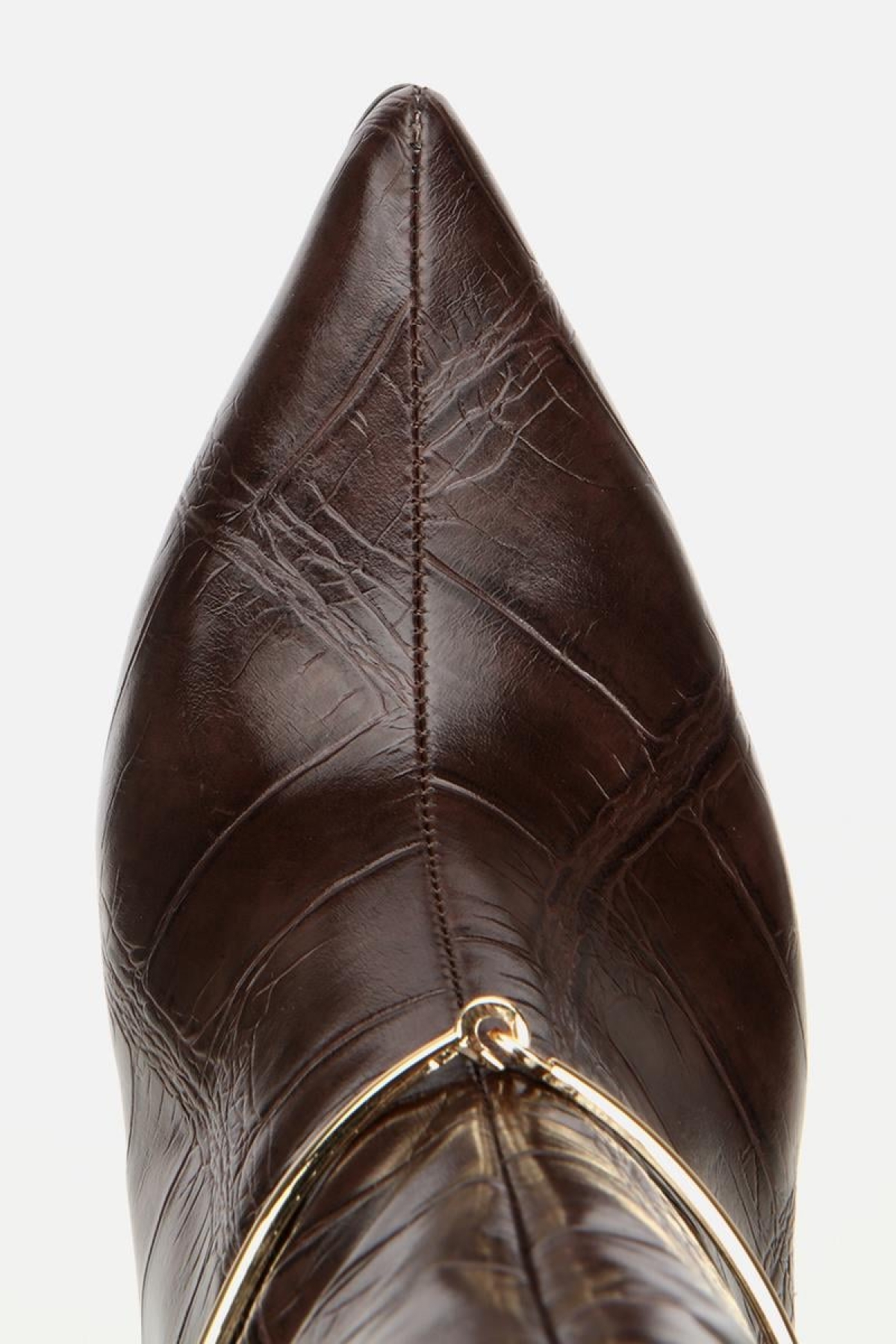 Kadın Kahverengi İnce Kemerli Tokalı Topuklu Çizme - Görsel 6