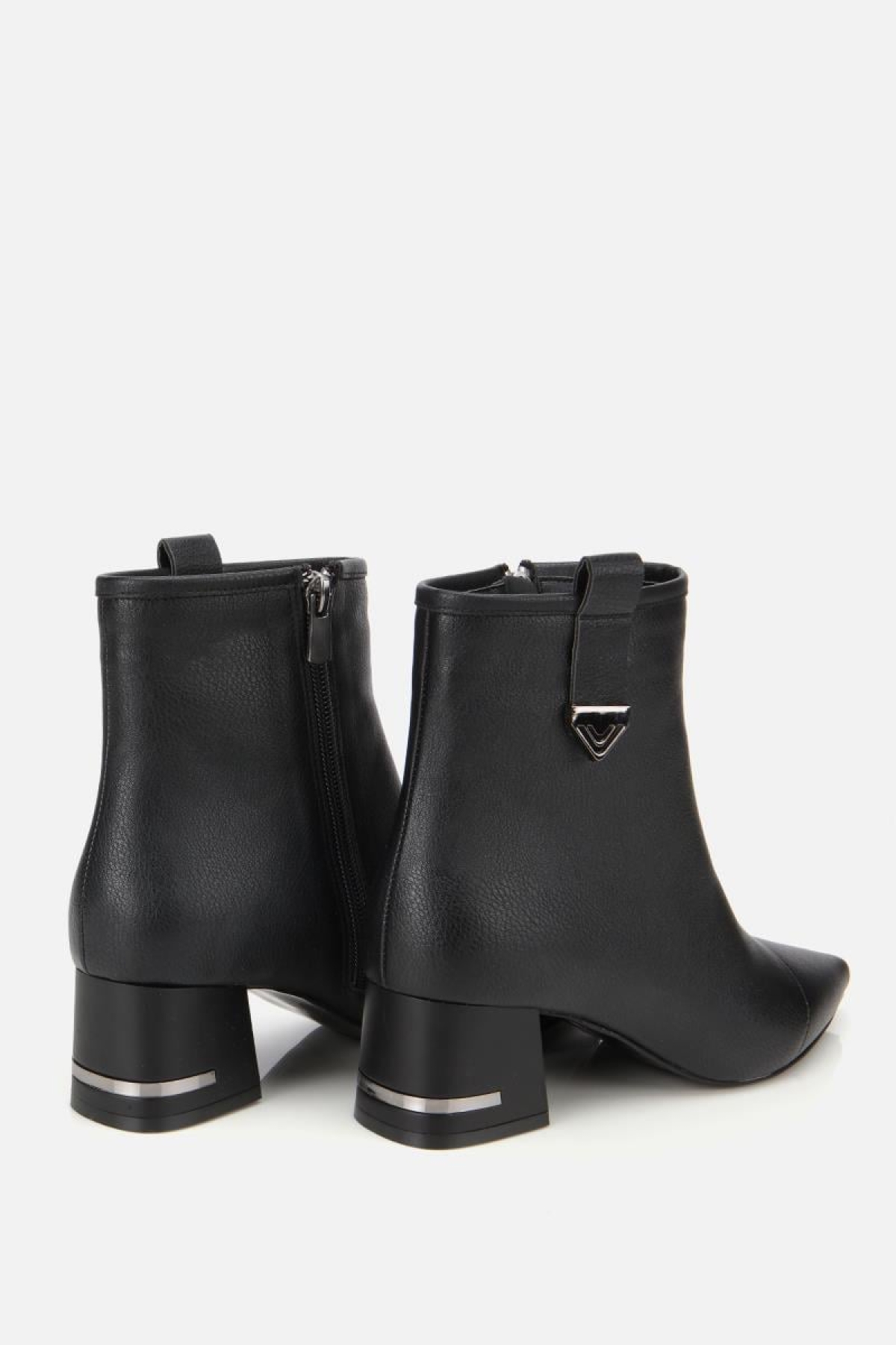 Kadın Siyah Tokalı Kalın Topuklu Bot - Görsel 5