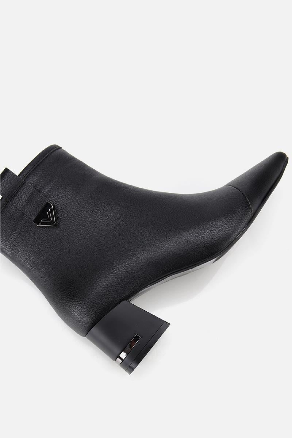 Kadın Siyah Tokalı Kalın Topuklu Bot - Görsel 7