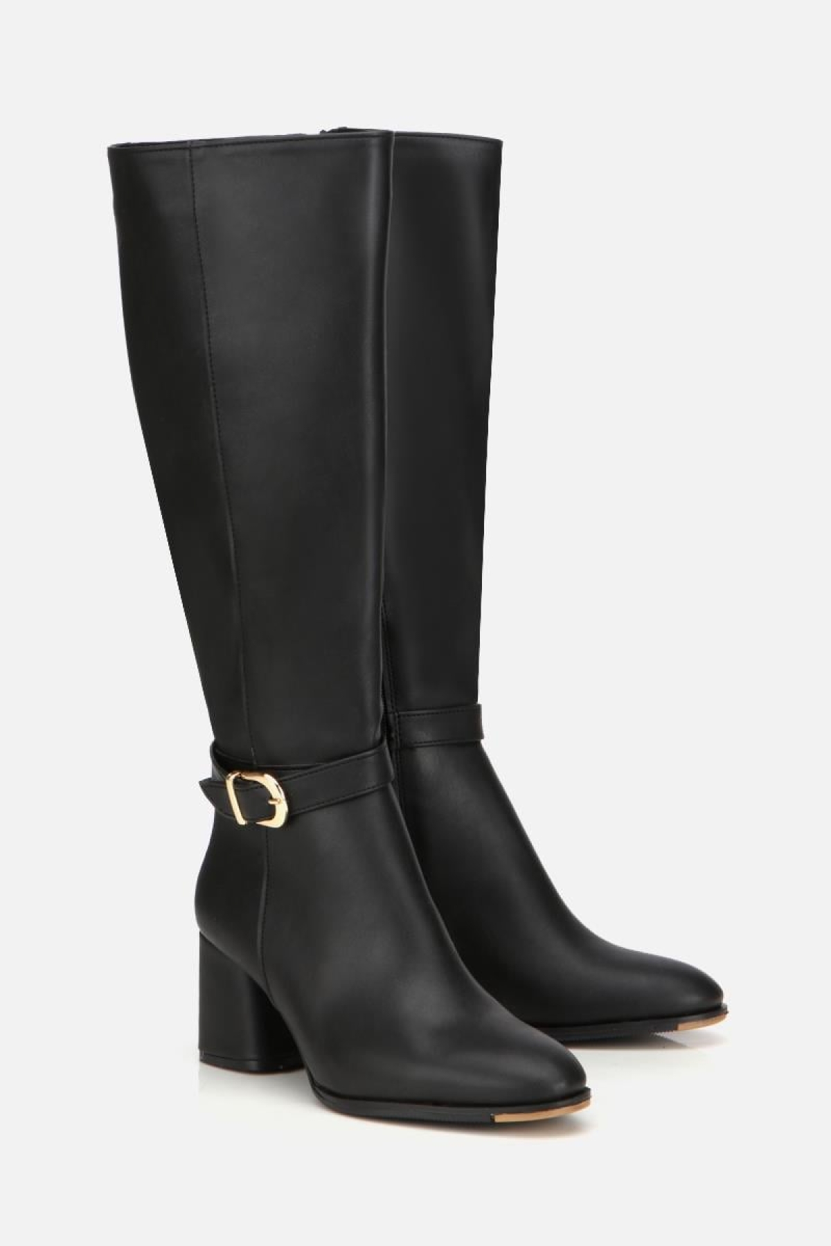 Kadın Siyah Kemer Detaylı Topuklu Çizme - Görsel 3