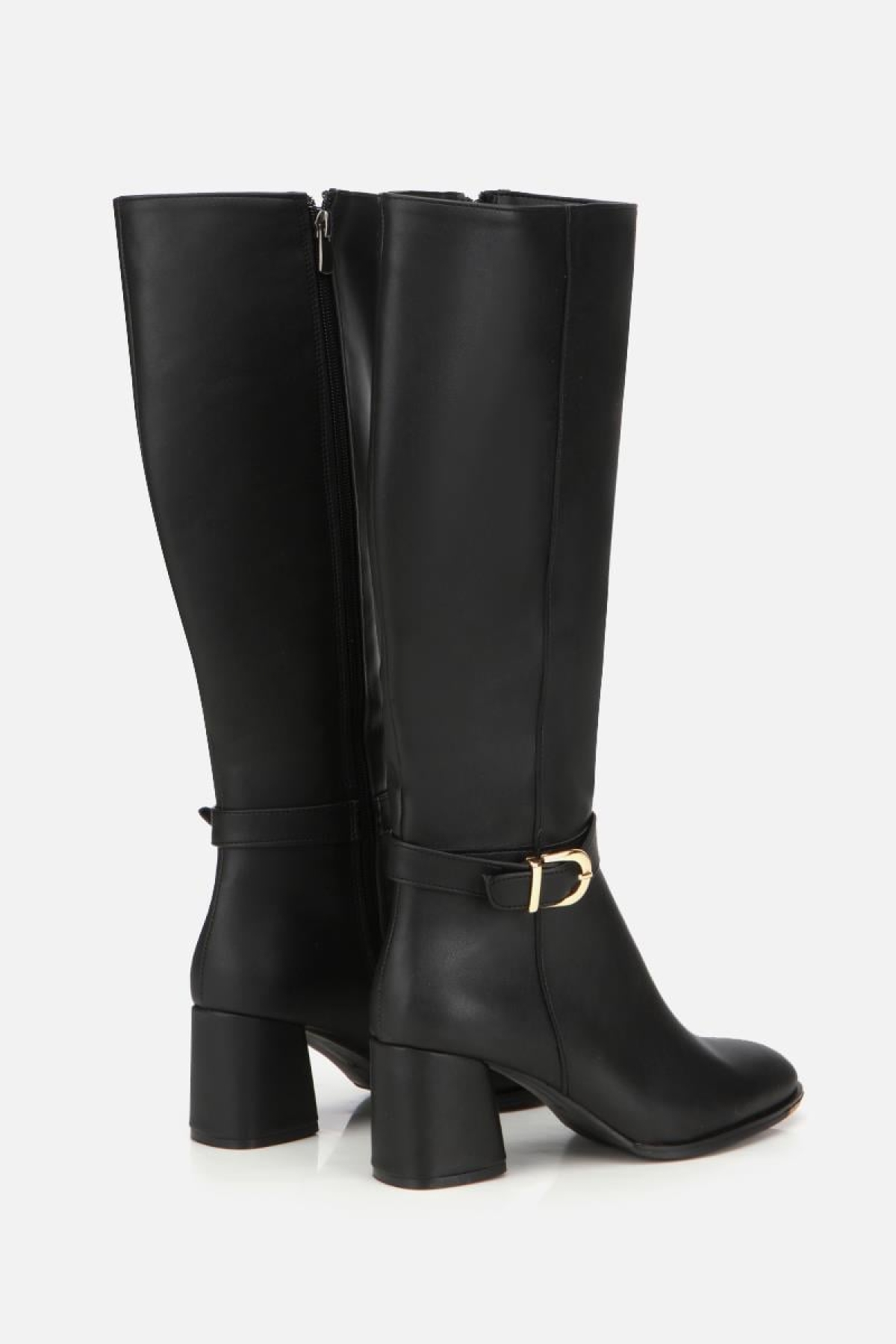 Kadın Siyah Kemer Detaylı Topuklu Çizme - Görsel 4