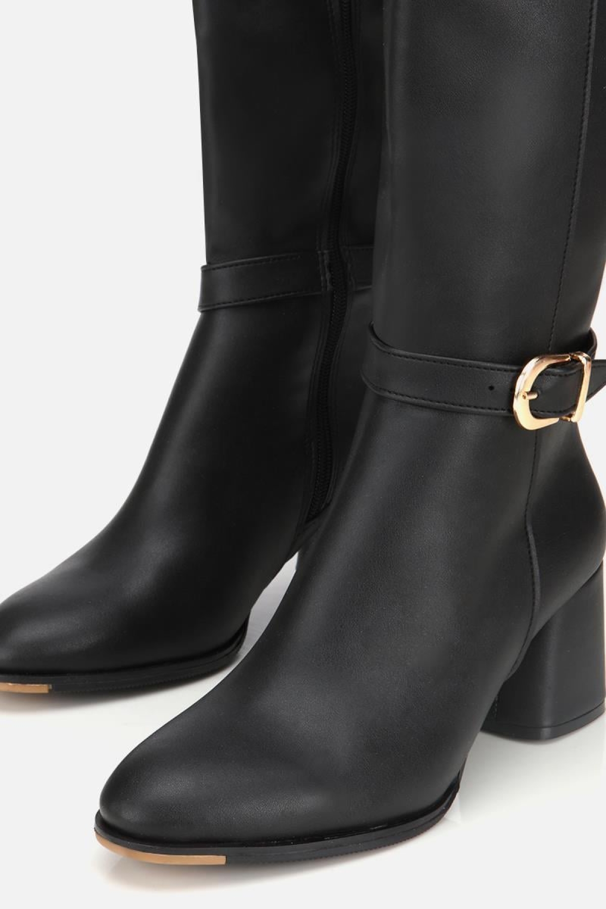 Kadın Siyah Kemer Detaylı Topuklu Çizme - Görsel 5