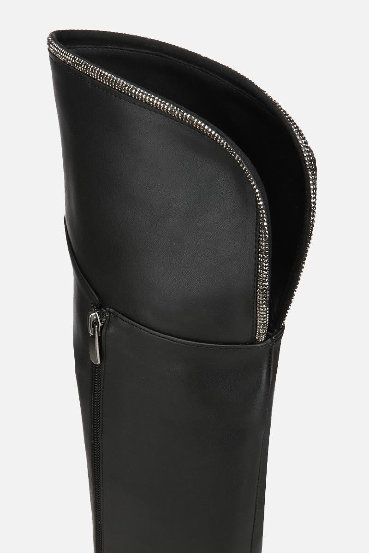 Kadın Siyah Taşlı Düz Çizme - Görsel 7