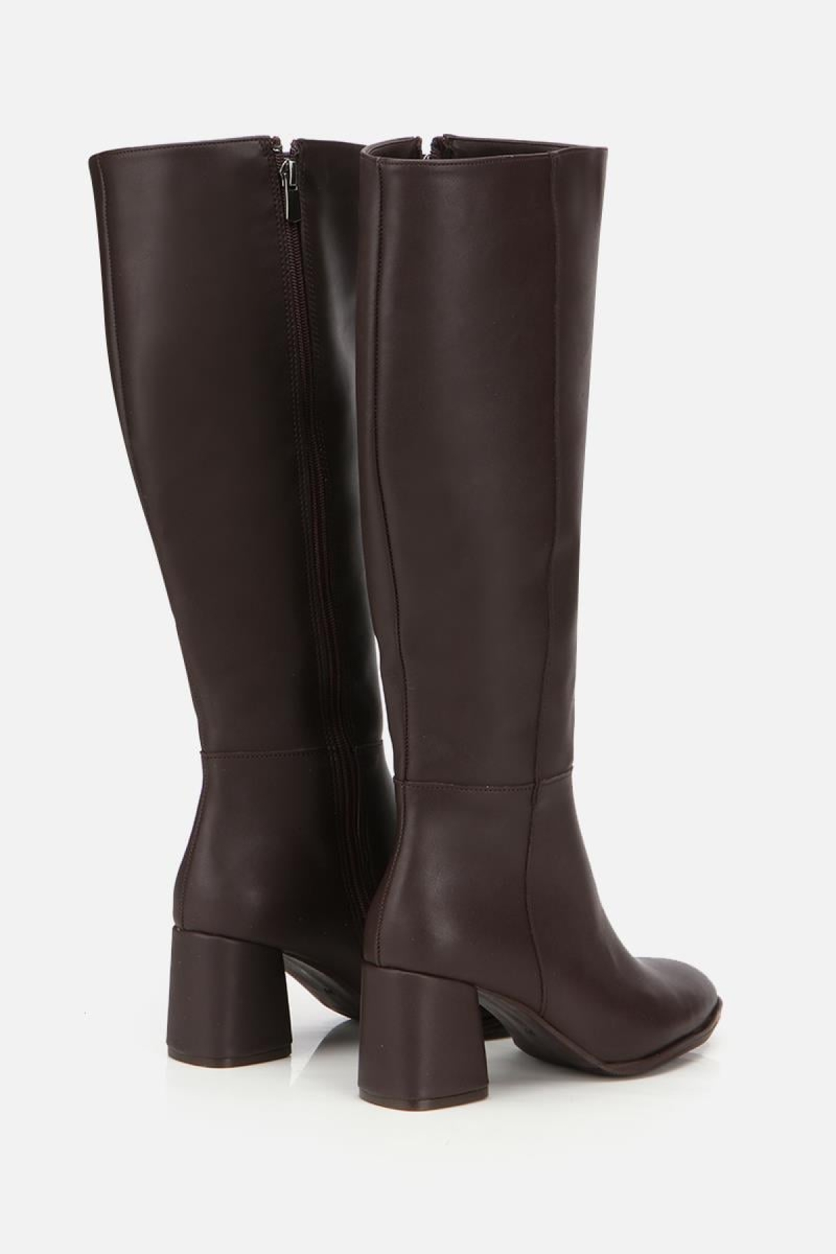 Kadın Kahverengi Dikiş Detaylı Topuklu Çizme - Görsel 4