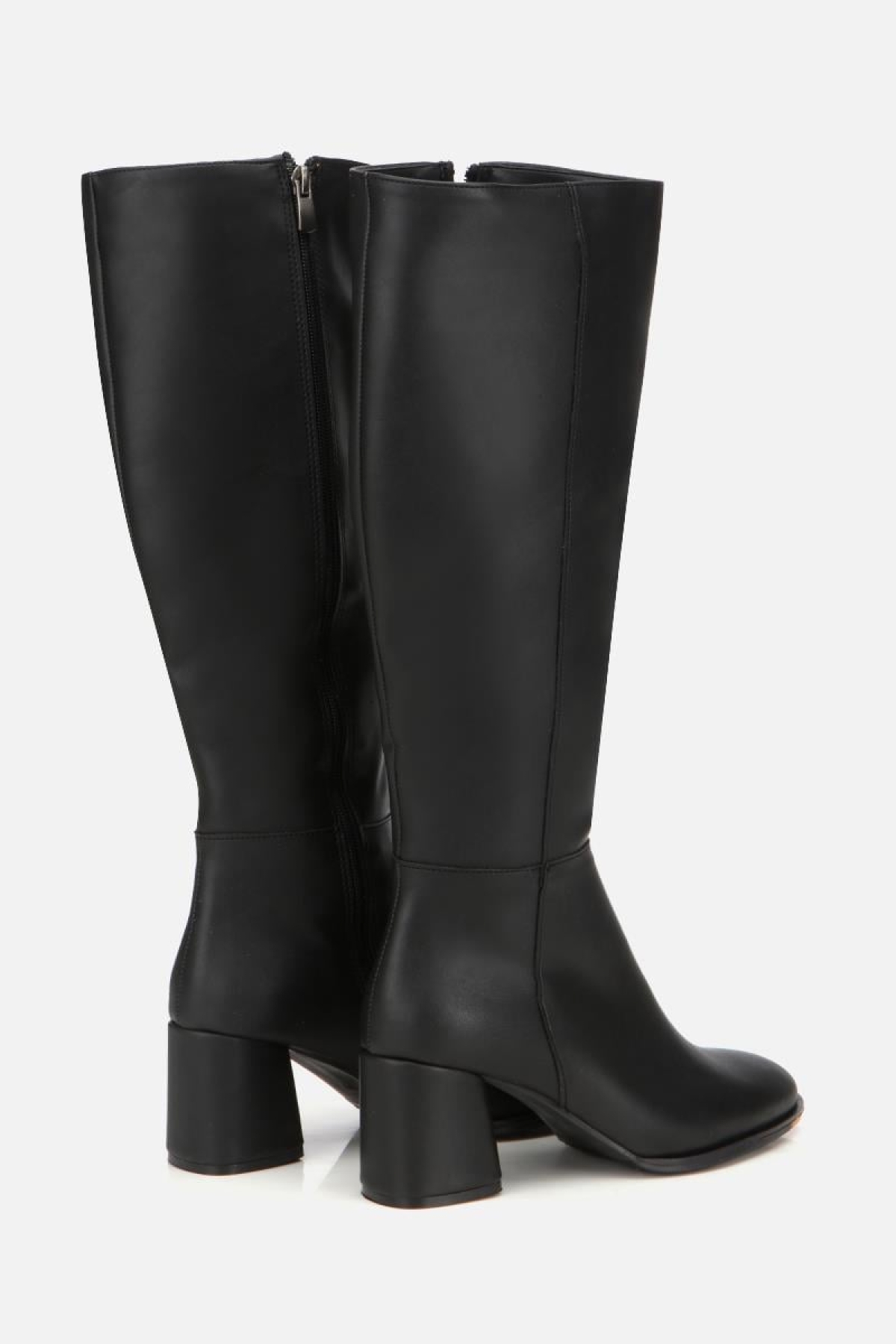 Kadın Siyah Dikiş Detaylı Topuklu Çizme - Görsel 4