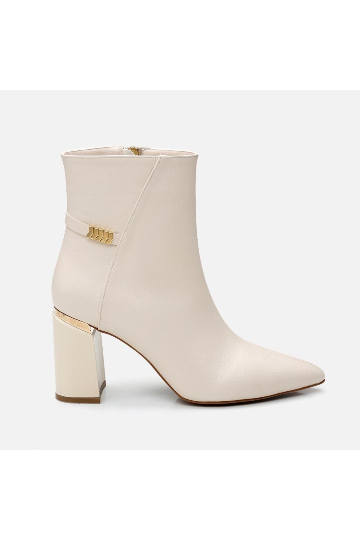 Kadın Kemik Fermuarlı Kalın Topuklu Bot - Görsel 2