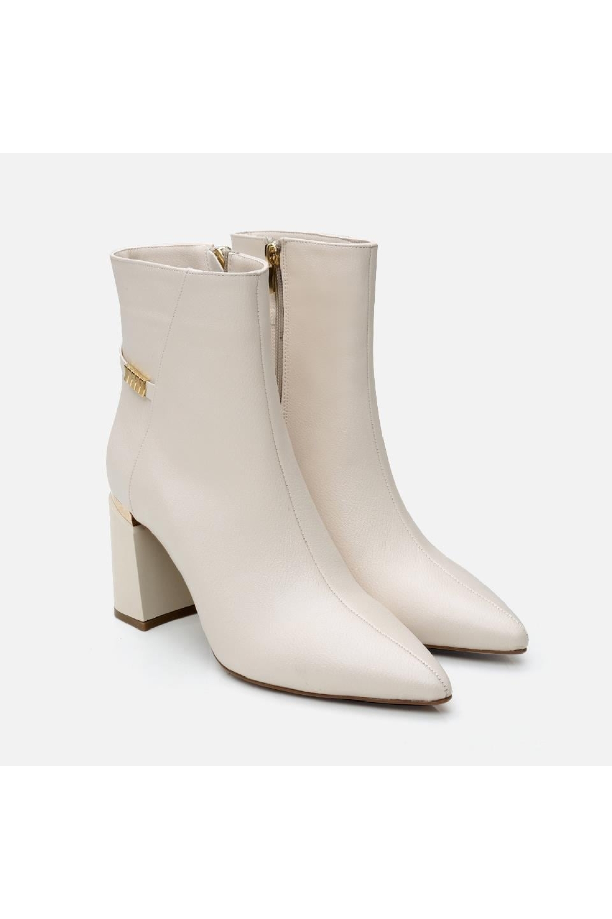 Kadın Kemik Fermuarlı Kalın Topuklu Bot - Görsel 3