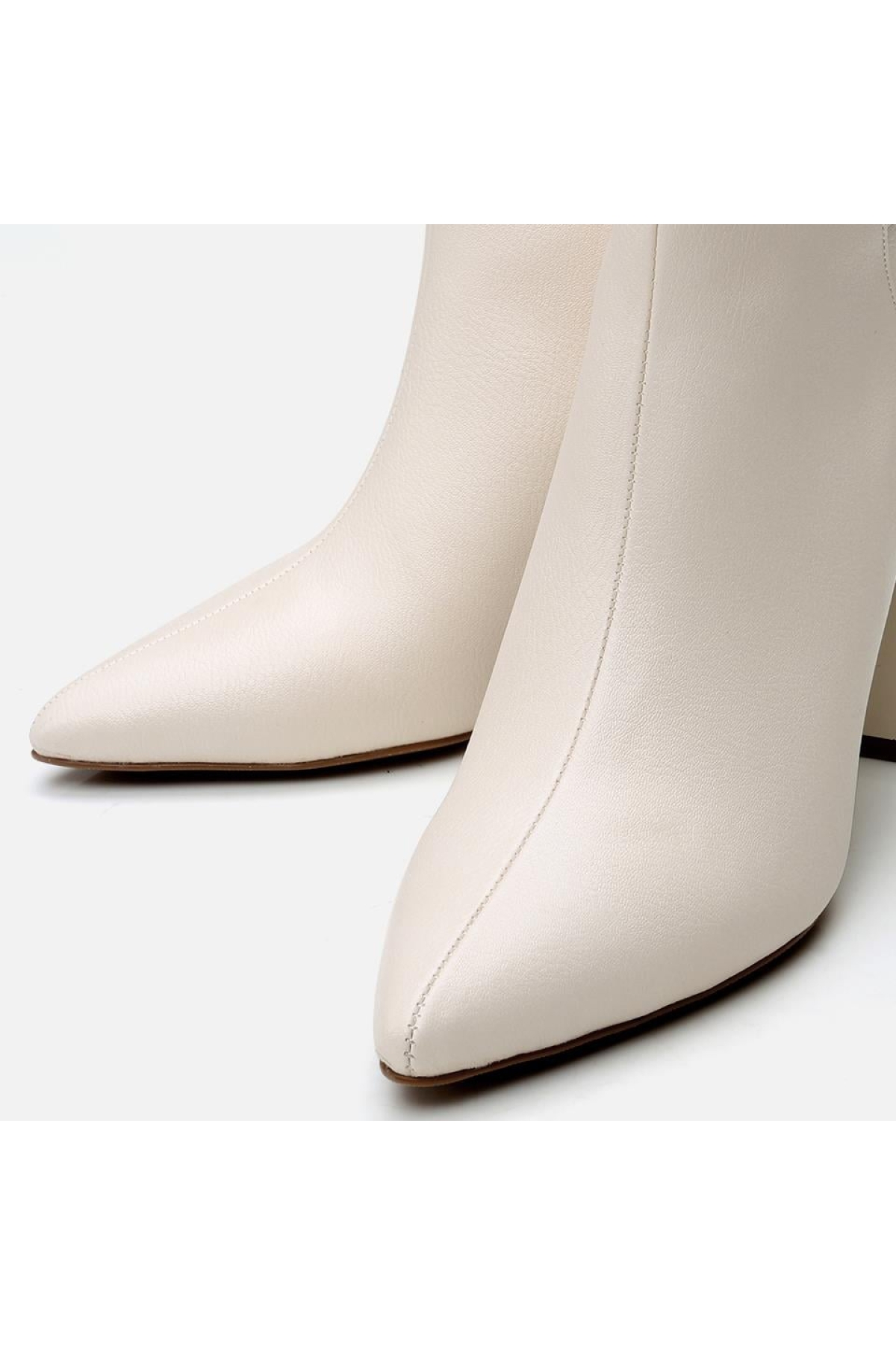 Kadın Kemik Fermuarlı Kalın Topuklu Bot - Görsel 4