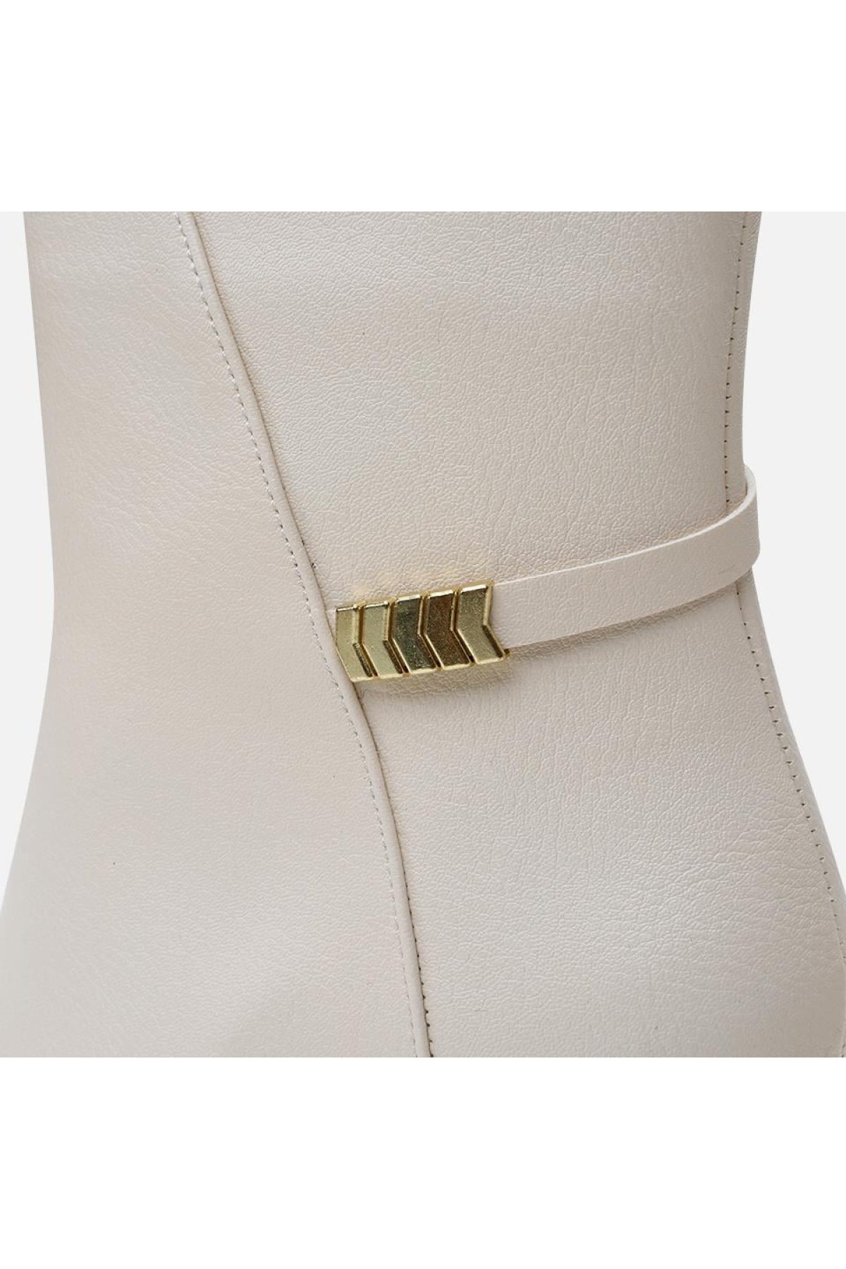 Kadın Kemik Fermuarlı Kalın Topuklu Bot - Görsel 6