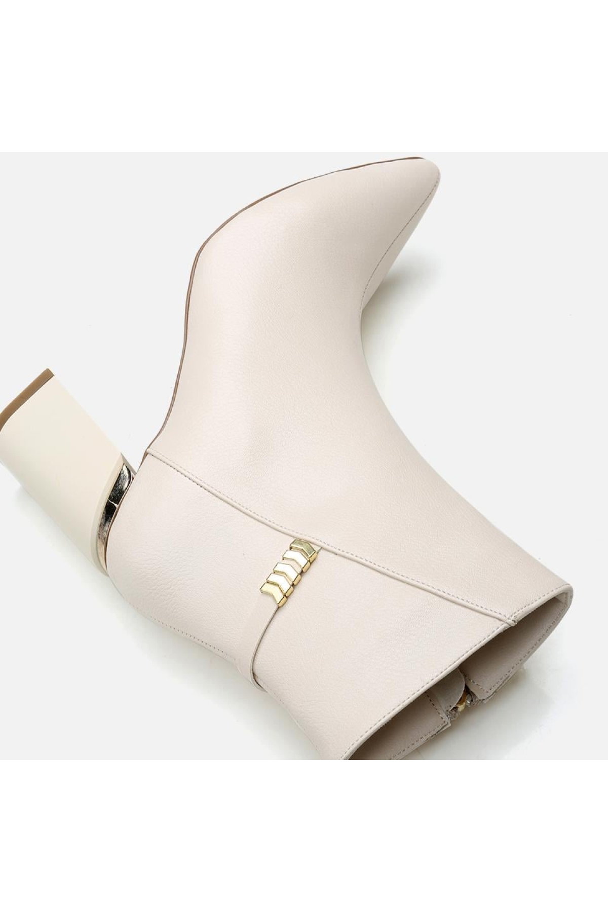 Kadın Kemik Fermuarlı Kalın Topuklu Bot - Görsel 8