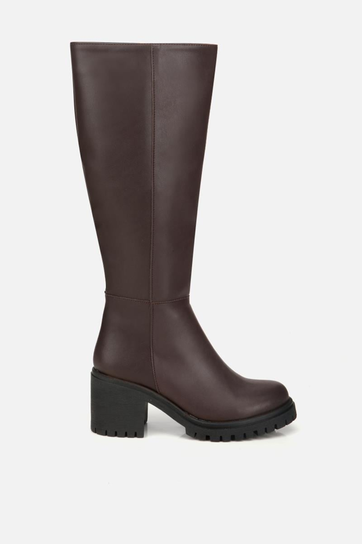 Kadın Kahverengi Kalın Tabanlı Topuklu Çizme - Görsel 2