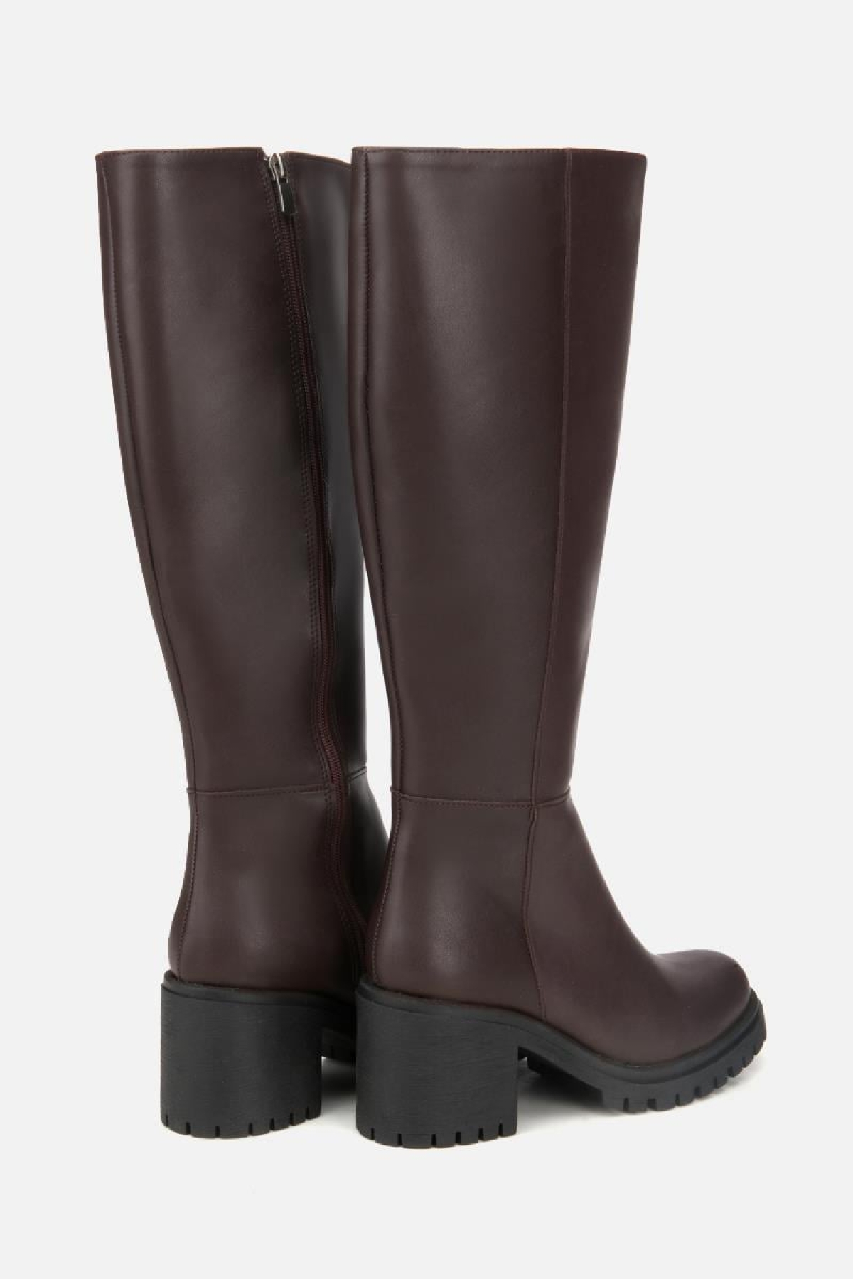 Kadın Kahverengi Kalın Tabanlı Topuklu Çizme - Görsel 5