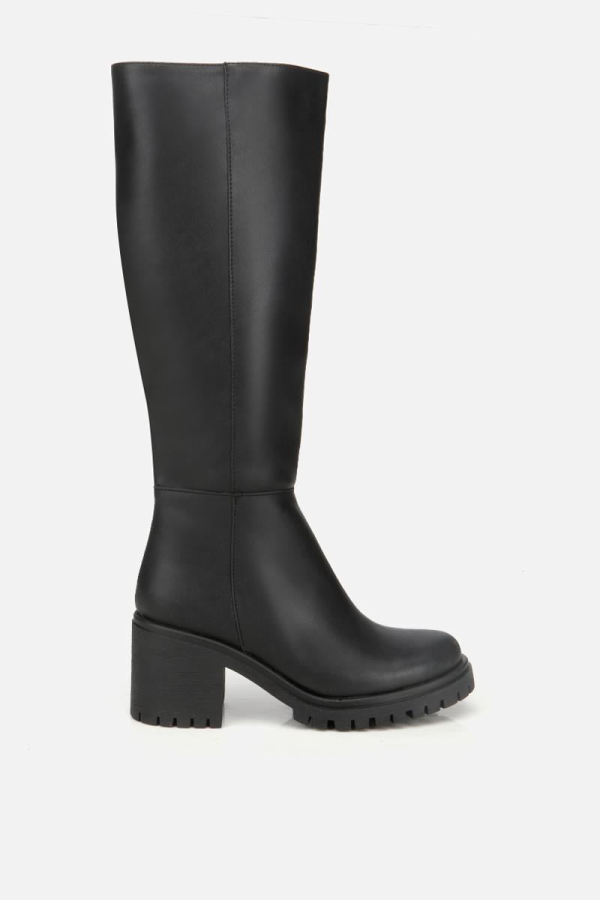 Kadın Siyah Kalın Tabanlı Topuklu Çizme - Görsel 2