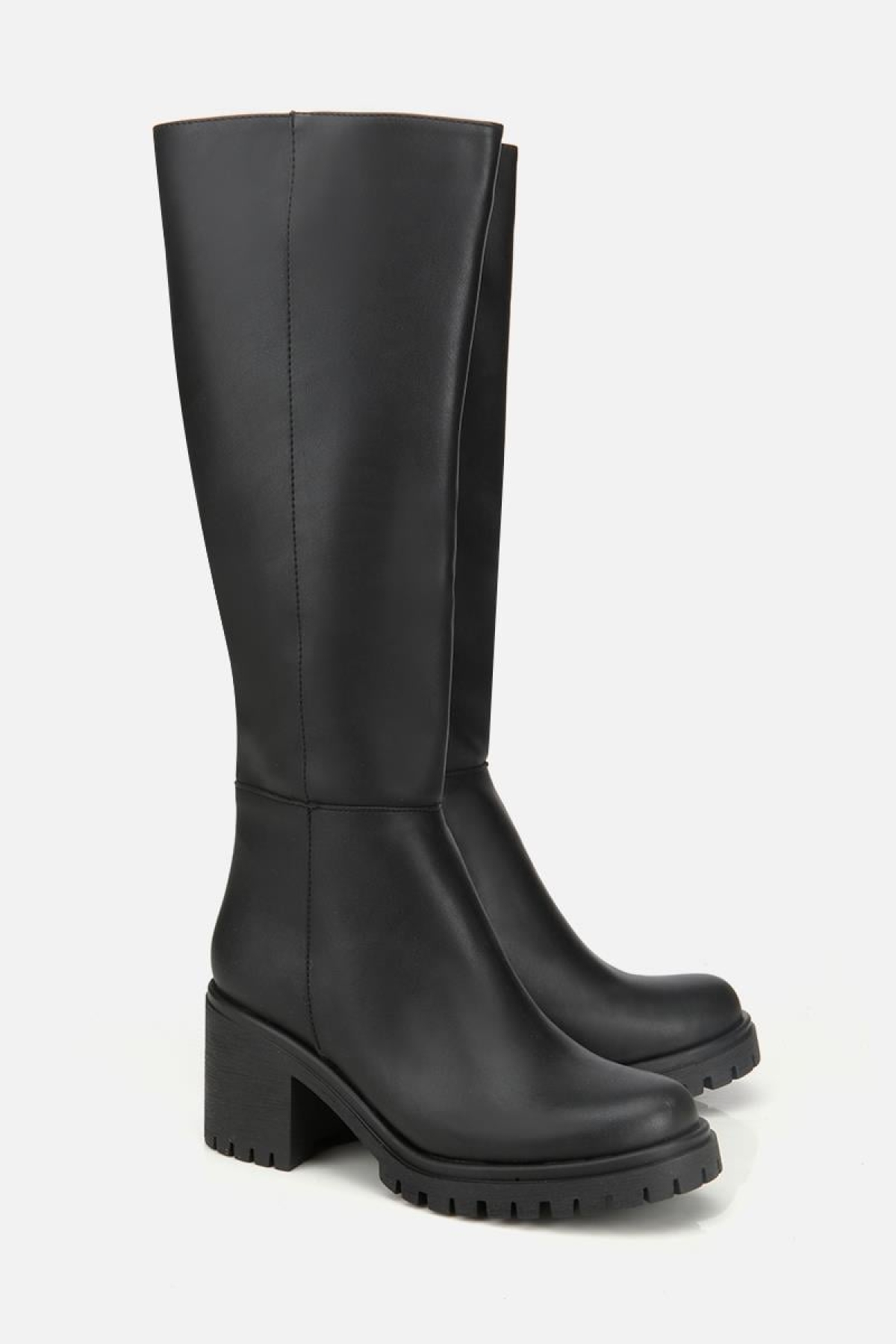Kadın Siyah Kalın Tabanlı Topuklu Çizme - Görsel 3