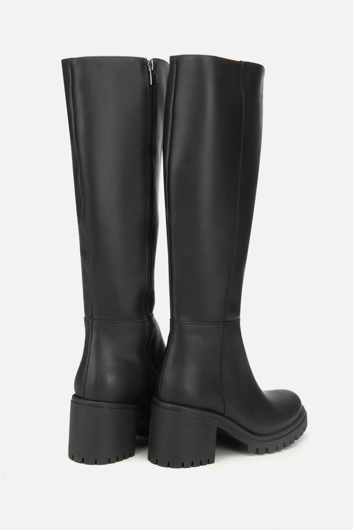 Kadın Siyah Kalın Tabanlı Topuklu Çizme - Görsel 5