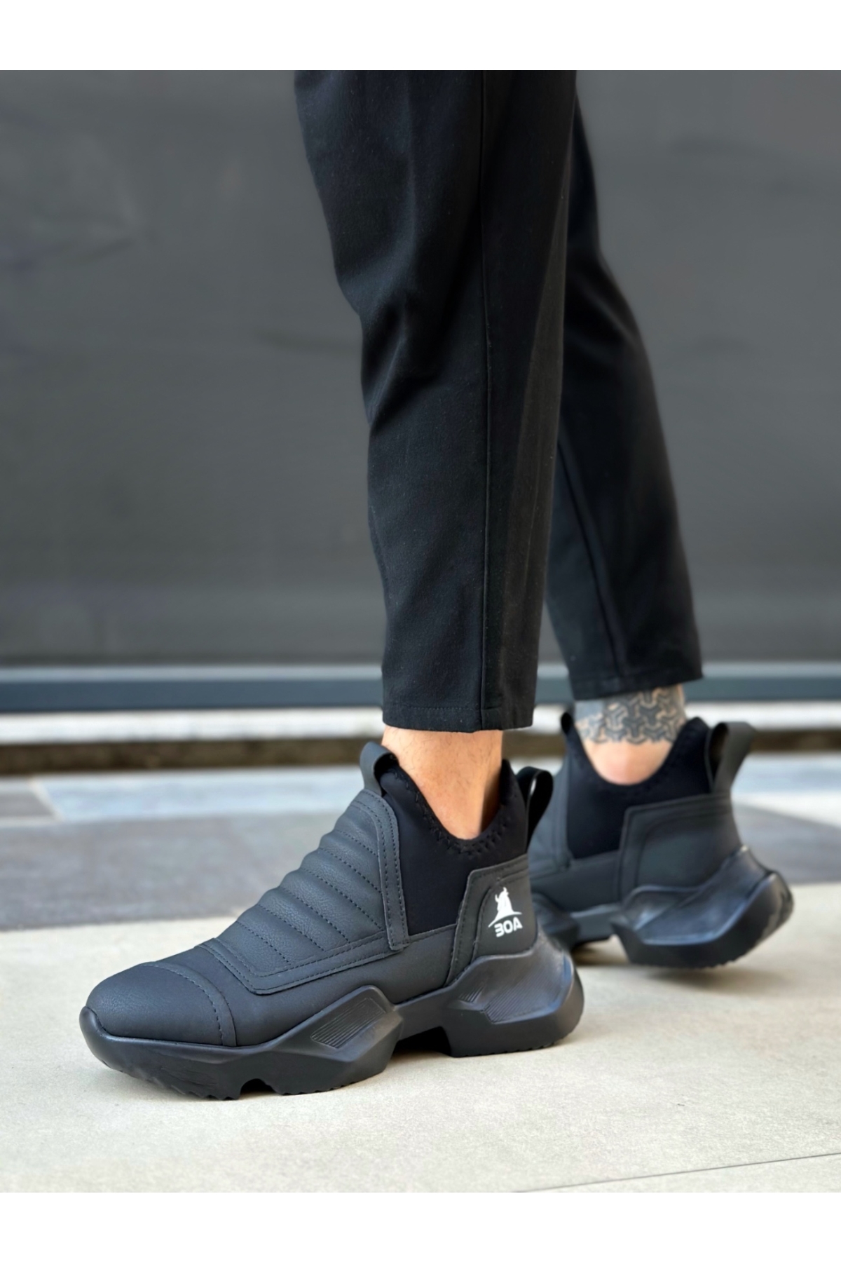 Bağcıksız Erkek Spor Bot SİYAH (SİYAH TABAN) - Görsel 3