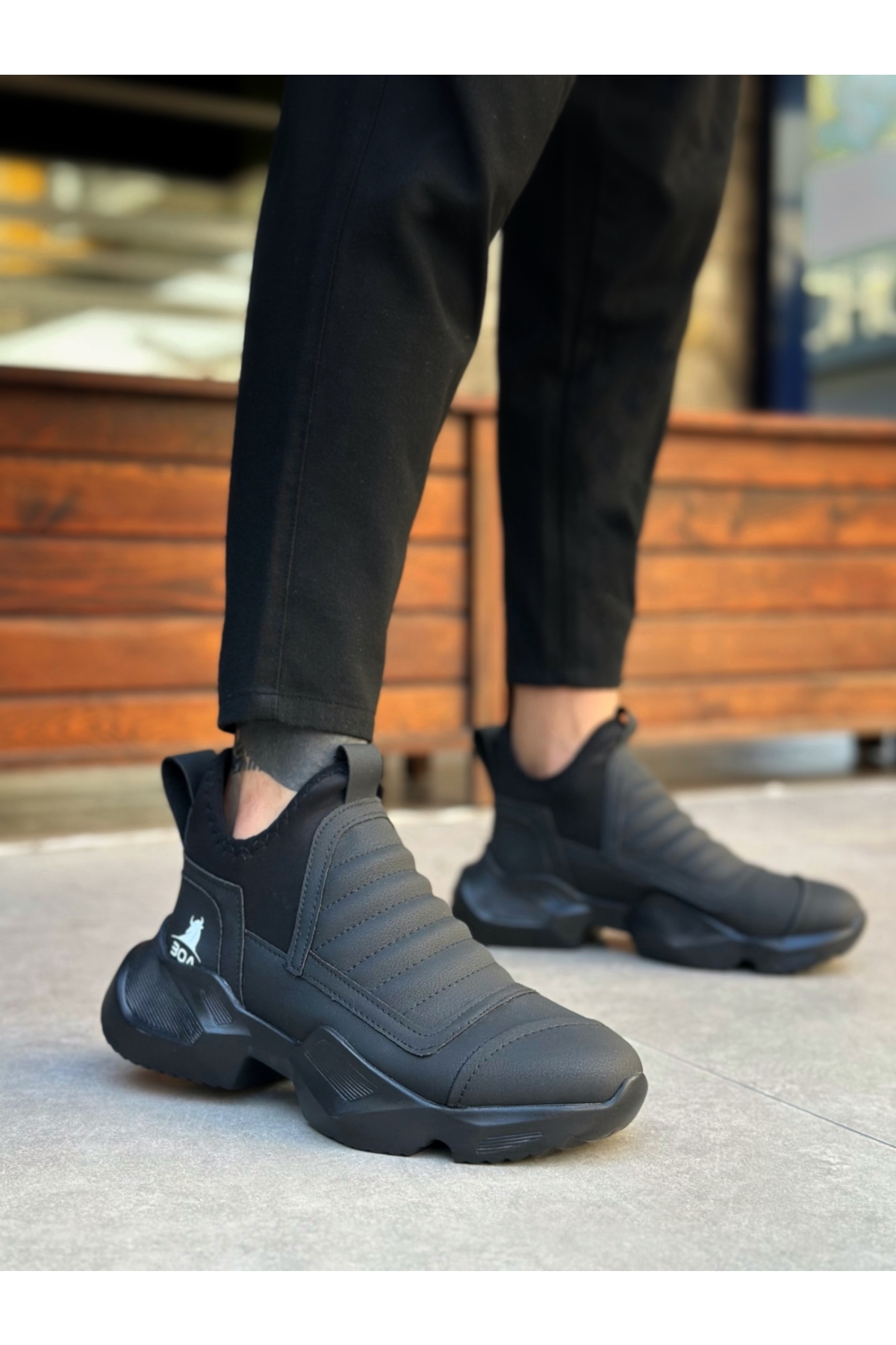 Bağcıksız Erkek Spor Bot SİYAH (SİYAH TABAN) - Görsel 4