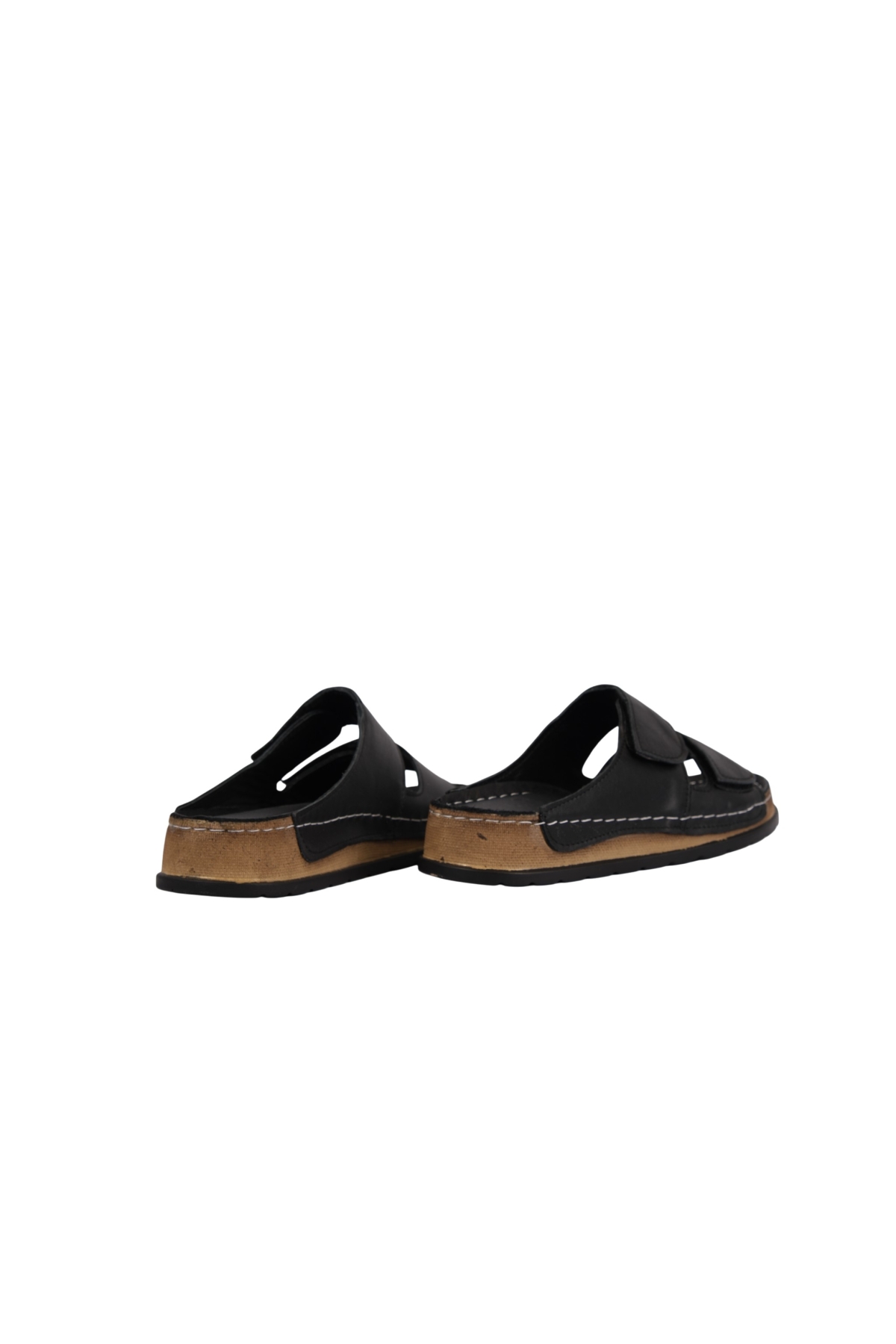 Hakiki Deri Renkli Bantlı Rahat Taban Günlük Kadın Terlik NAPA-305 - Görsel 4