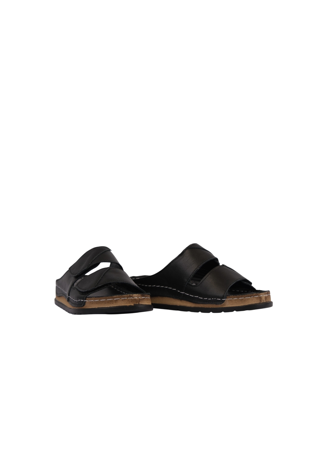 Hakiki Deri Renkli Bantlı Rahat Taban Günlük Kadın Terlik NAPA-305 - Görsel 5