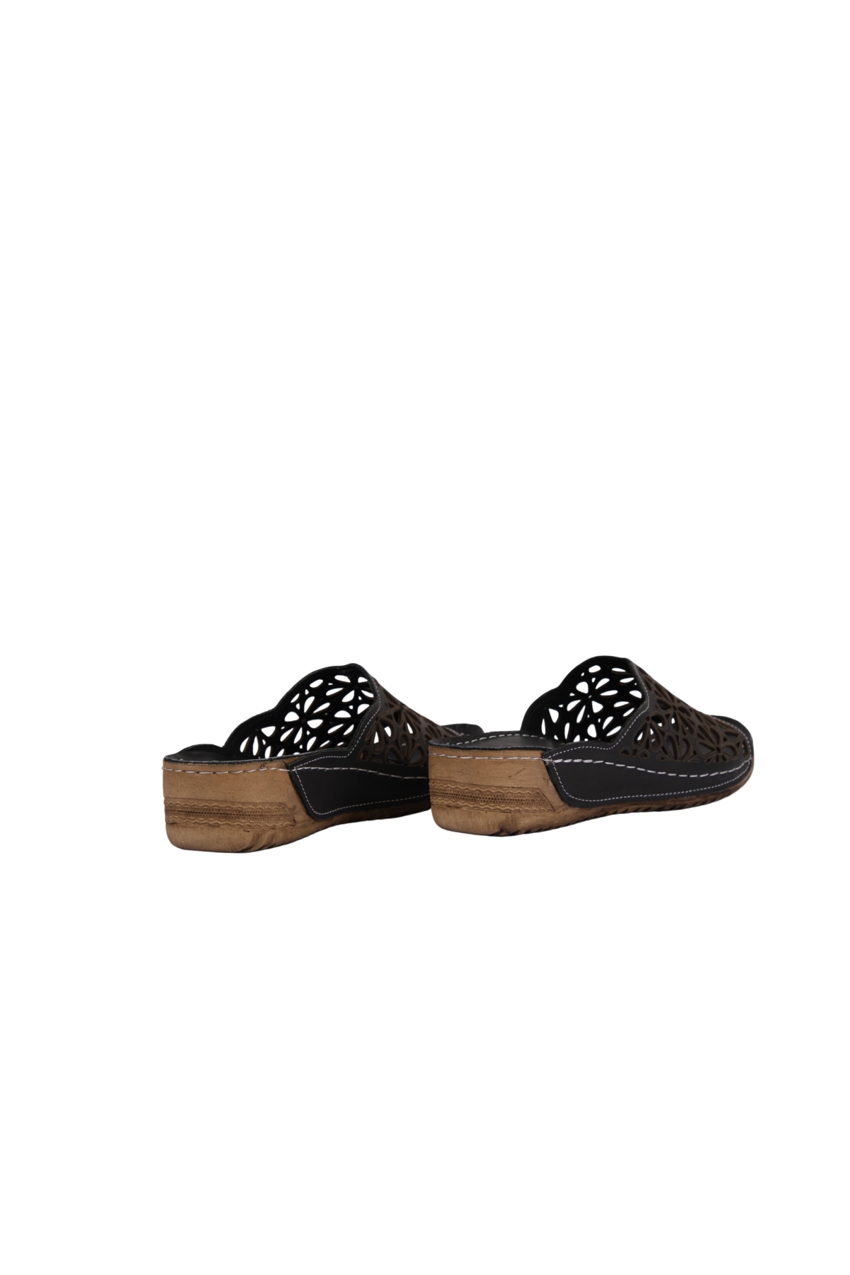 Lazer Kesim Hakiki Deri Delikli Ortopedik Rahat Taban Kadın Terlik NAPA-226 - Görsel 5