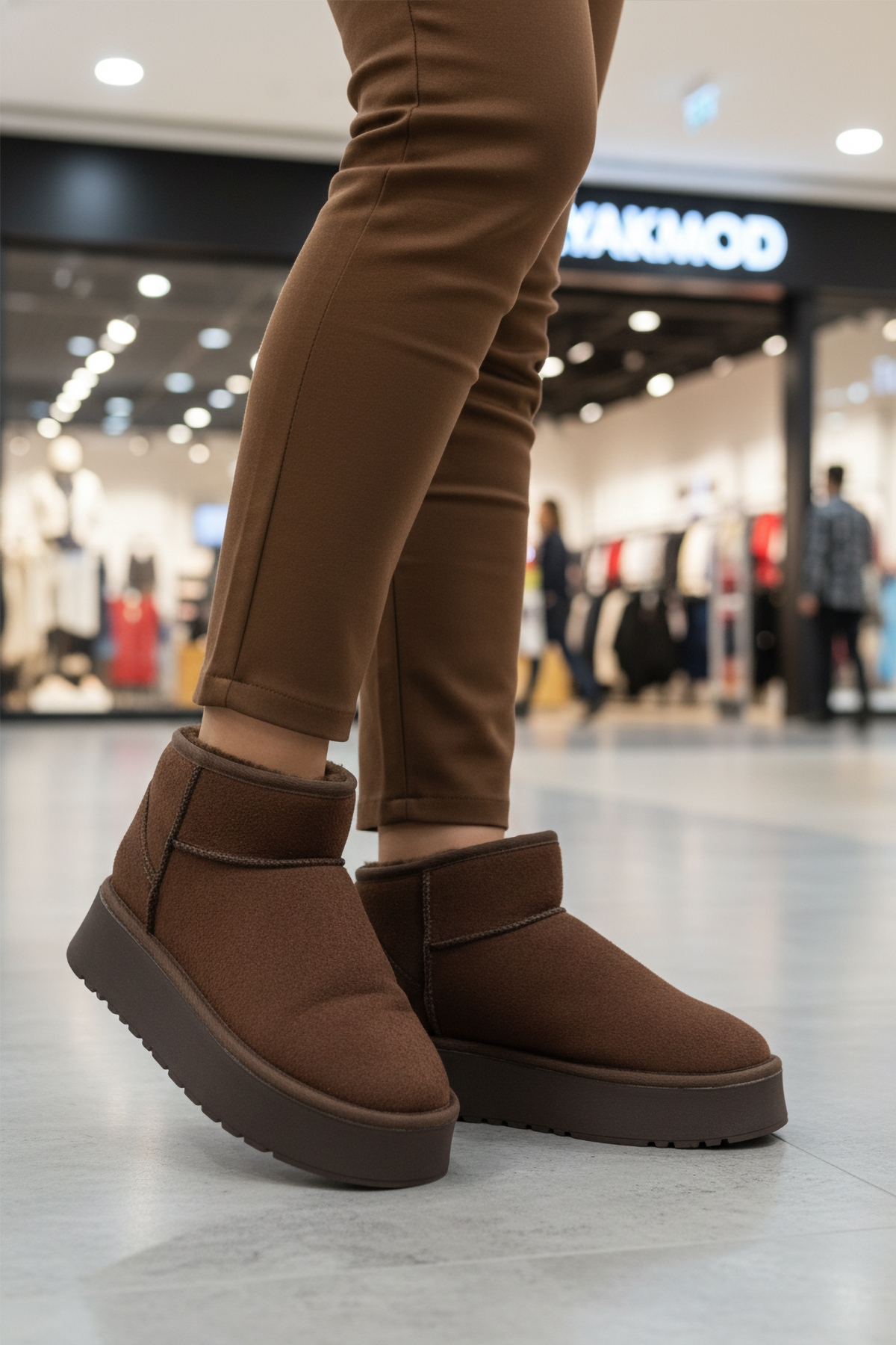 Kahve İçi Kürklü Soğuğa Dirençli Kadın Bot U-400 Z - Görsel 4