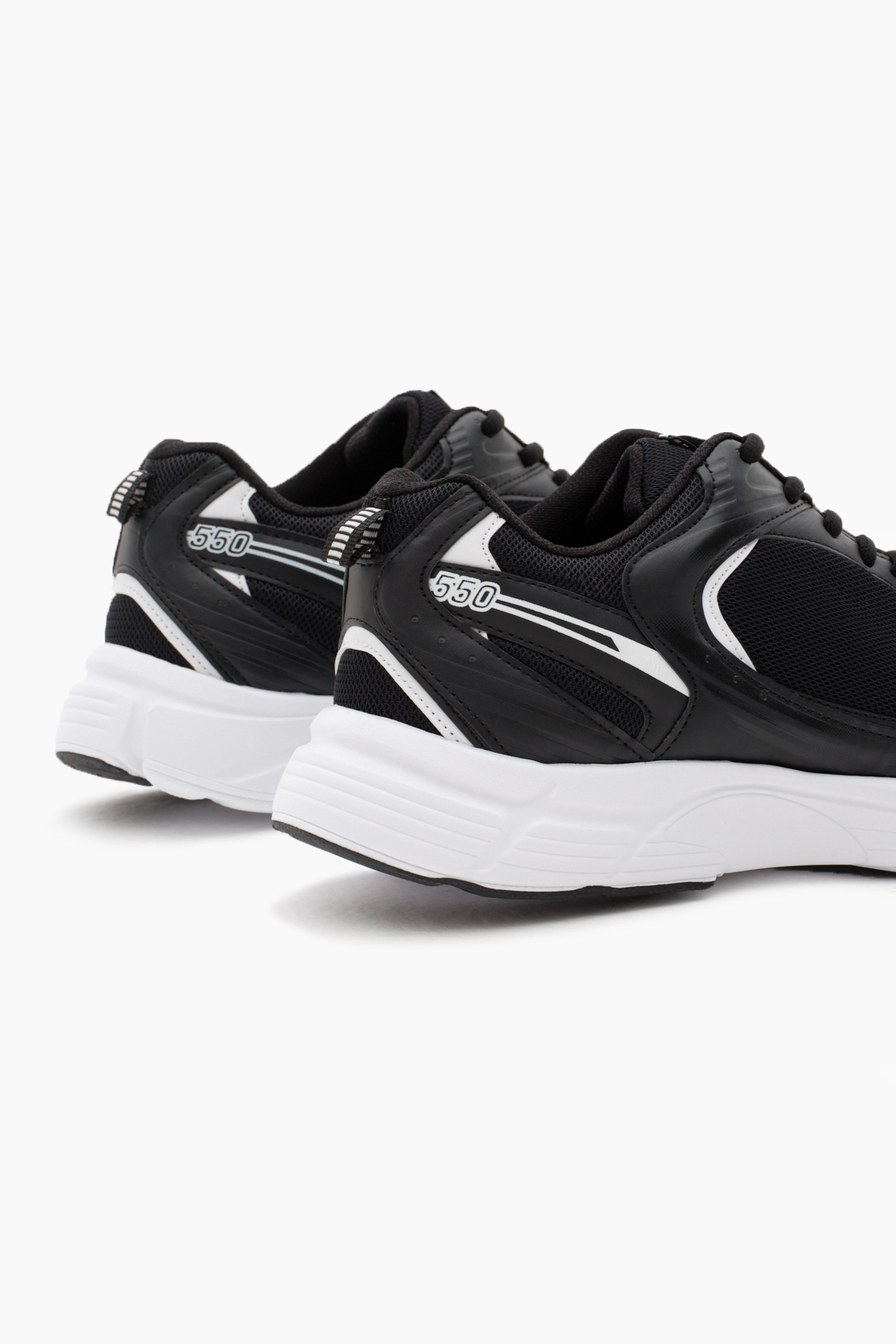 Unisex Siyah Beyaz File Rahat Kalıp Faylon Taban Bağcıklı Spor Ayakkabı - Görsel 6