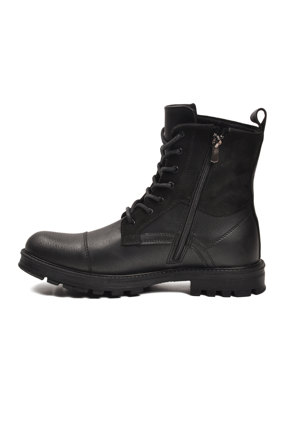 Siyah Kaymaz Taban İçi Polarlı Fermuarlı Erkek Bot GVN-347 M - Görsel 3