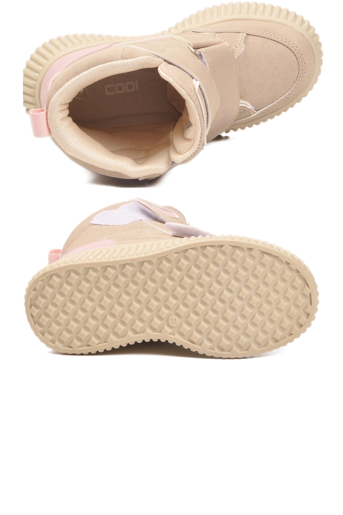 Bej Cırtlı Desenli Kaymaz Taban Kız Çocuk Bot Alalis P - Görsel 6