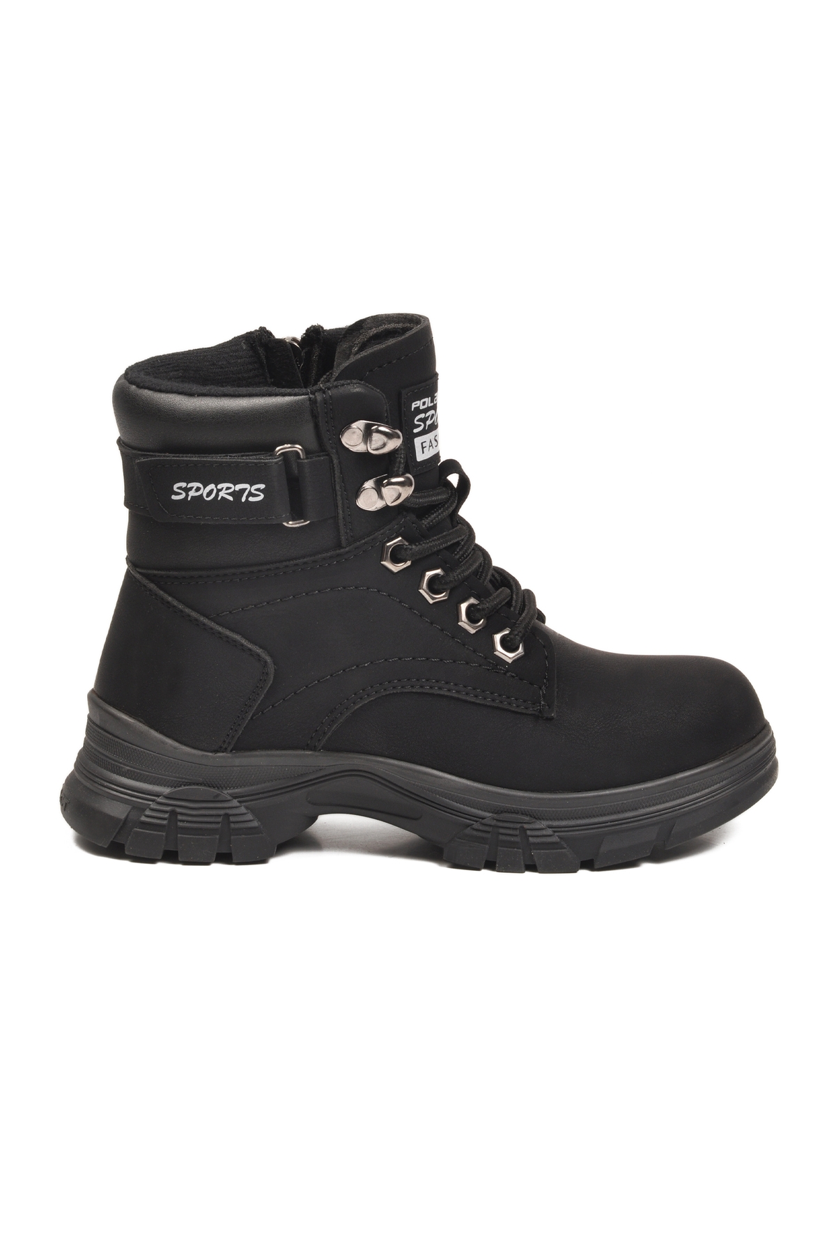 Siyah Zümrüt İçi Polarlı Kaymaz Taban Unisex Çocuk Bot 24035 F - Görsel 3