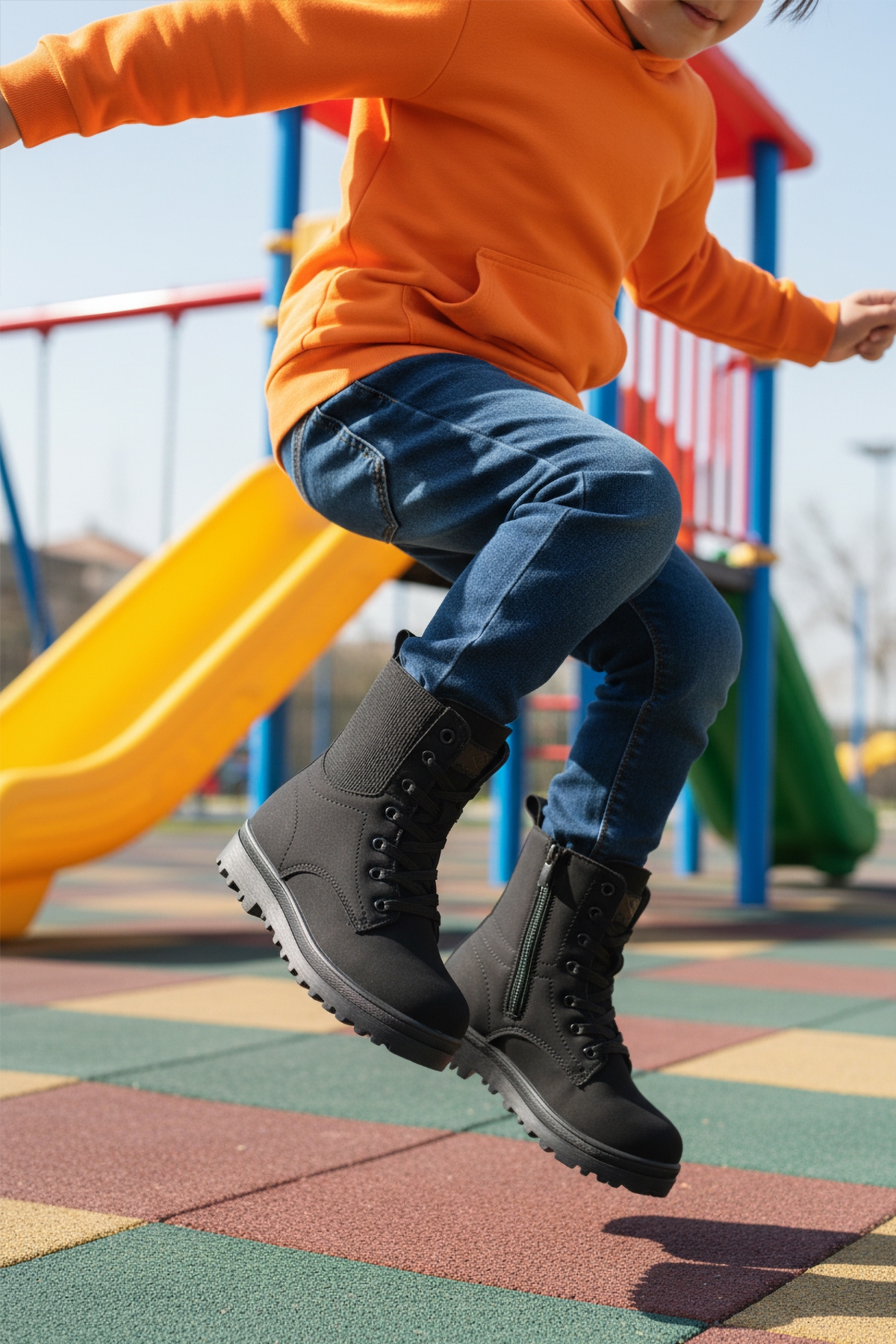 Siyah Zümrüt İçi Polarlı Kaymaz Taban Kız Çocuk Bot 23002 F - Görsel 4