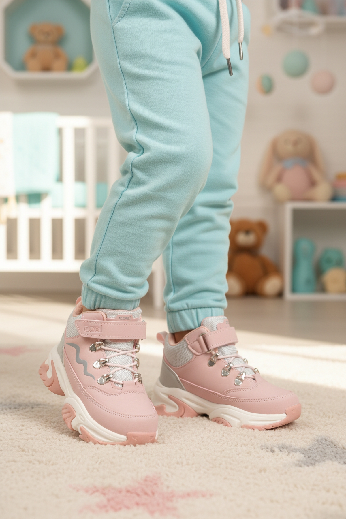 Pudra Geniş Kalıp Cırtlı Kız Çocuk Bot Evil P - Görsel 4