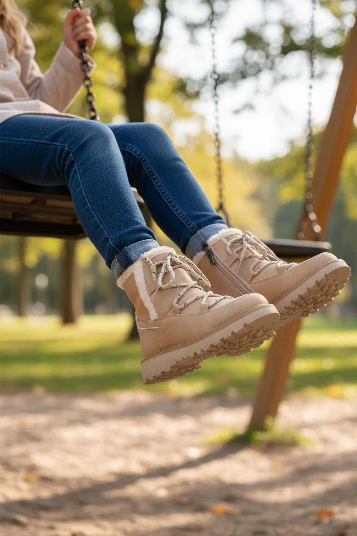 Bej İçi Polarlı Kaymaz Kız Çocuk Bot Lina F - Görsel 4