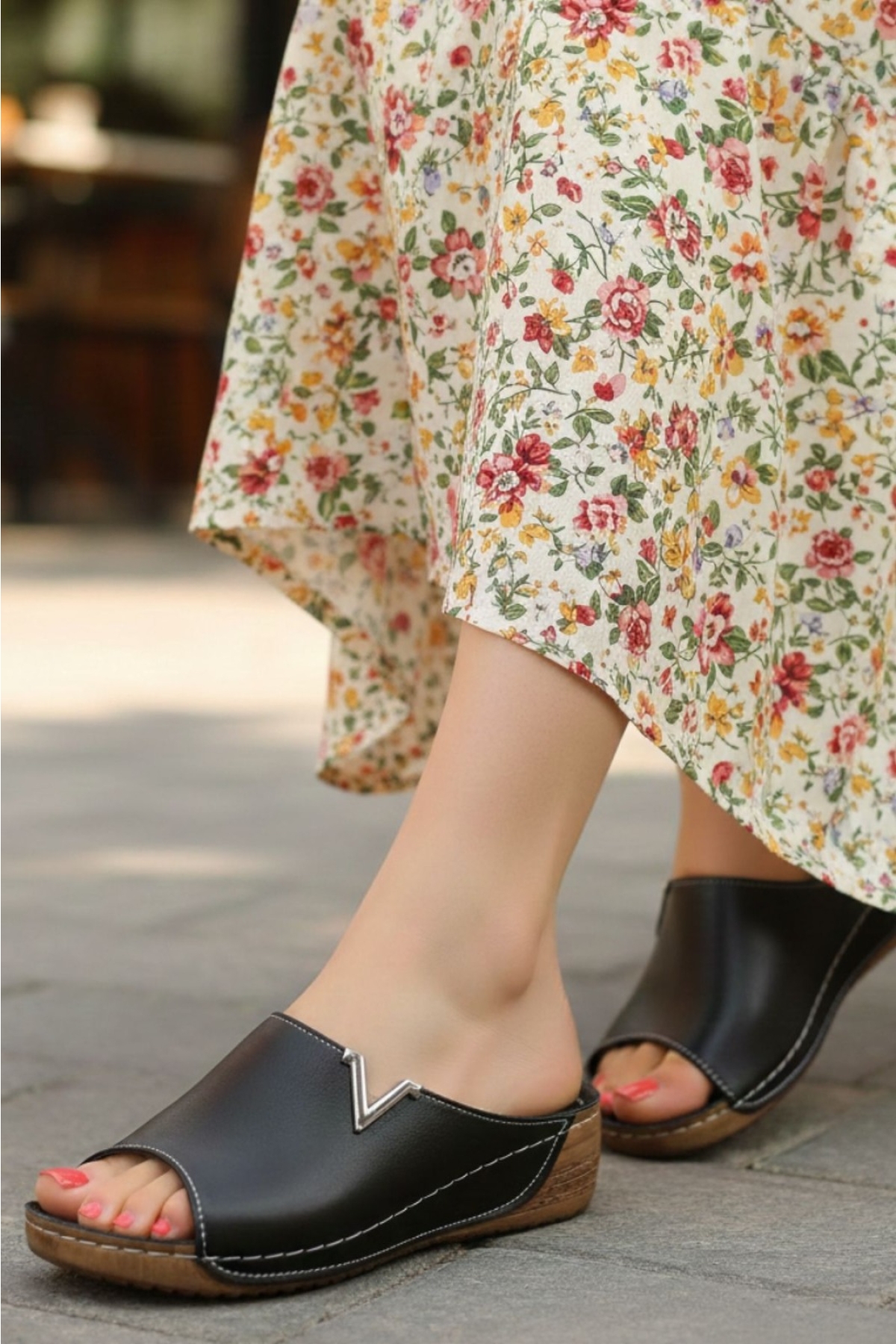 Hakiki Deri Yumuşak Taban Rahat Günlük Kadın Terlik NAPA-211 - Görsel 2