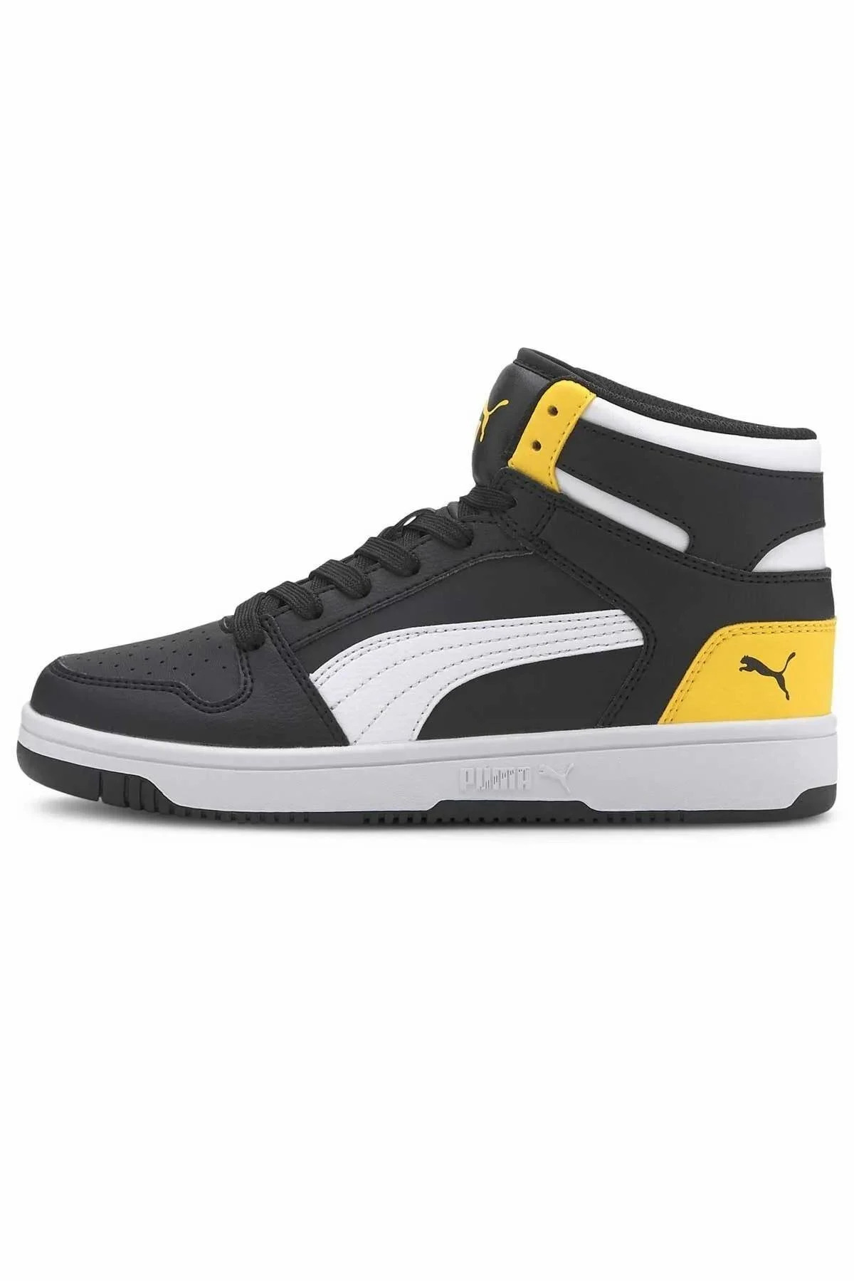 Rebound Lay Up Sl Jr Mid 370486-12 Sneakers Jordan Boğazlı Unisex Spor Ayakkabı SİYAH SARI - Görsel 2
