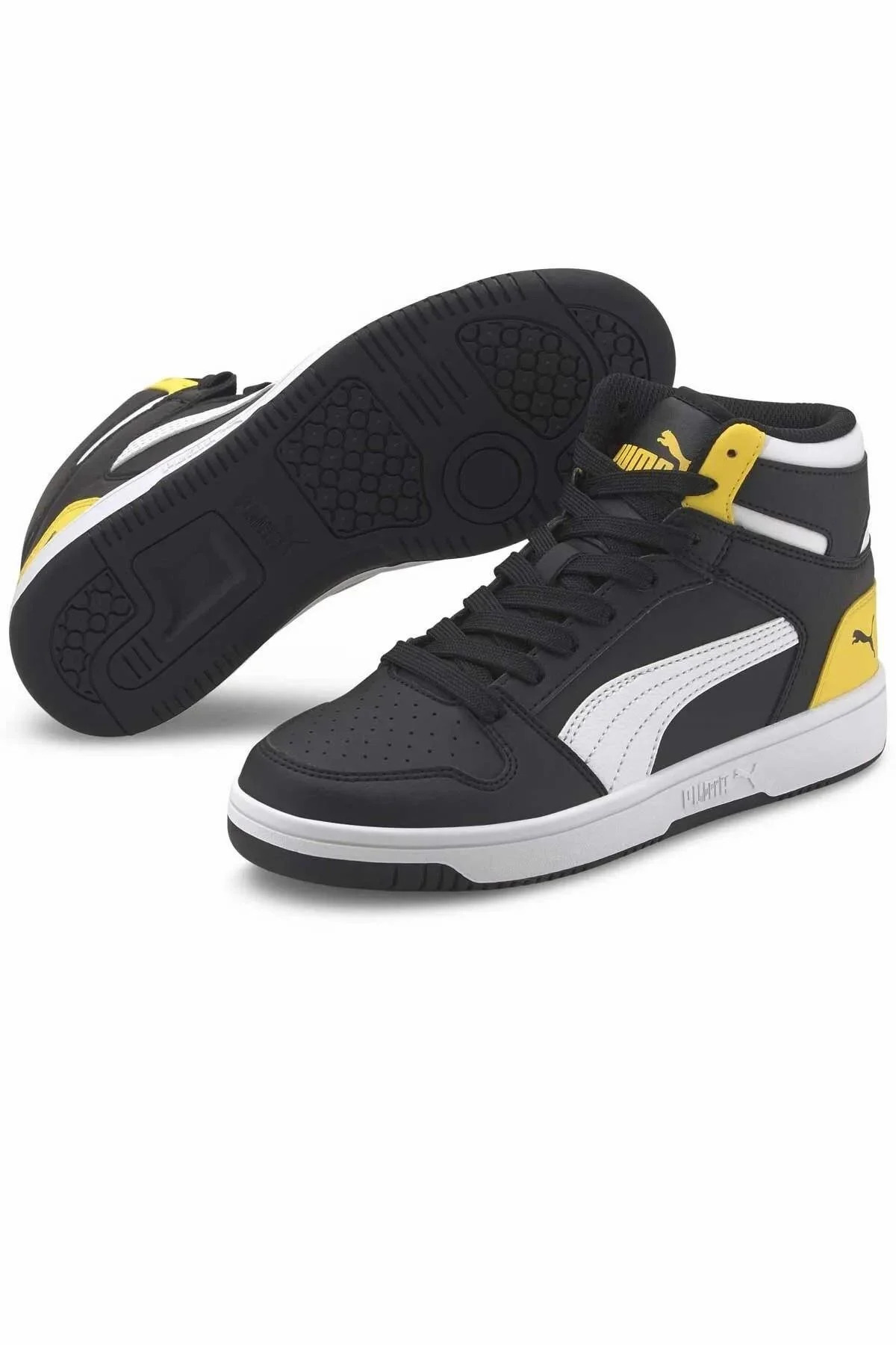 Rebound Lay Up Sl Jr Mid 370486-12 Sneakers Jordan Boğazlı Unisex Spor Ayakkabı SİYAH SARI - Görsel 3