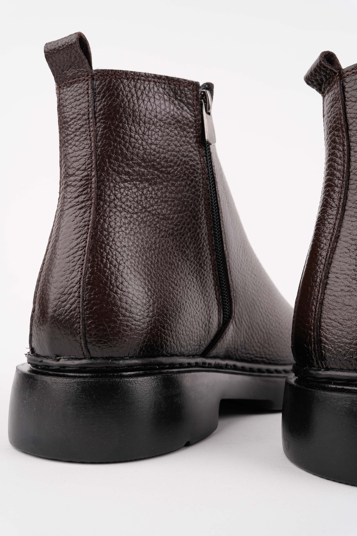 DRAKO Hakiki Deri Çift Fermuarlı Erkek Kışlık Chelsea Bot - Görsel 6