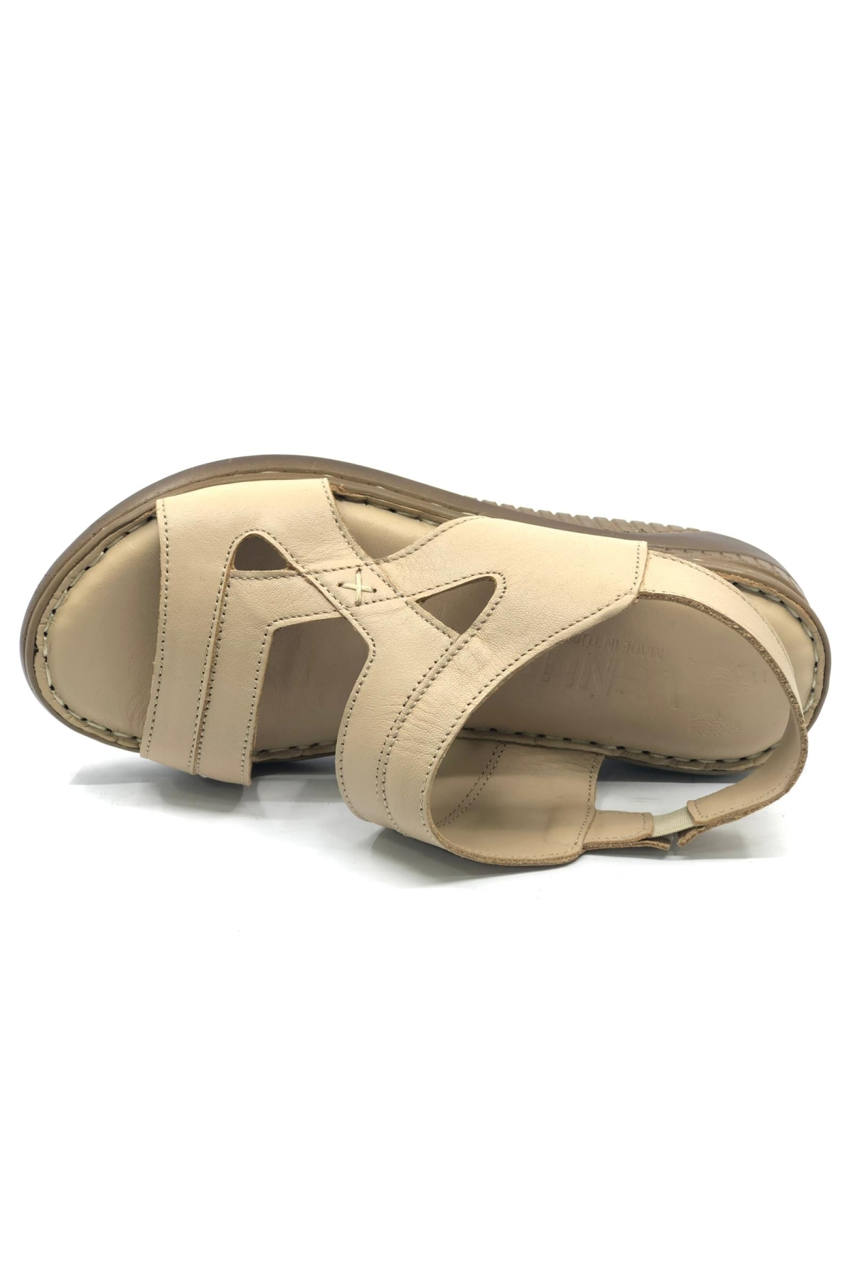 Poni Hakiki Deri Comfort Ortopedik Kadın Sandalet - Görsel 5