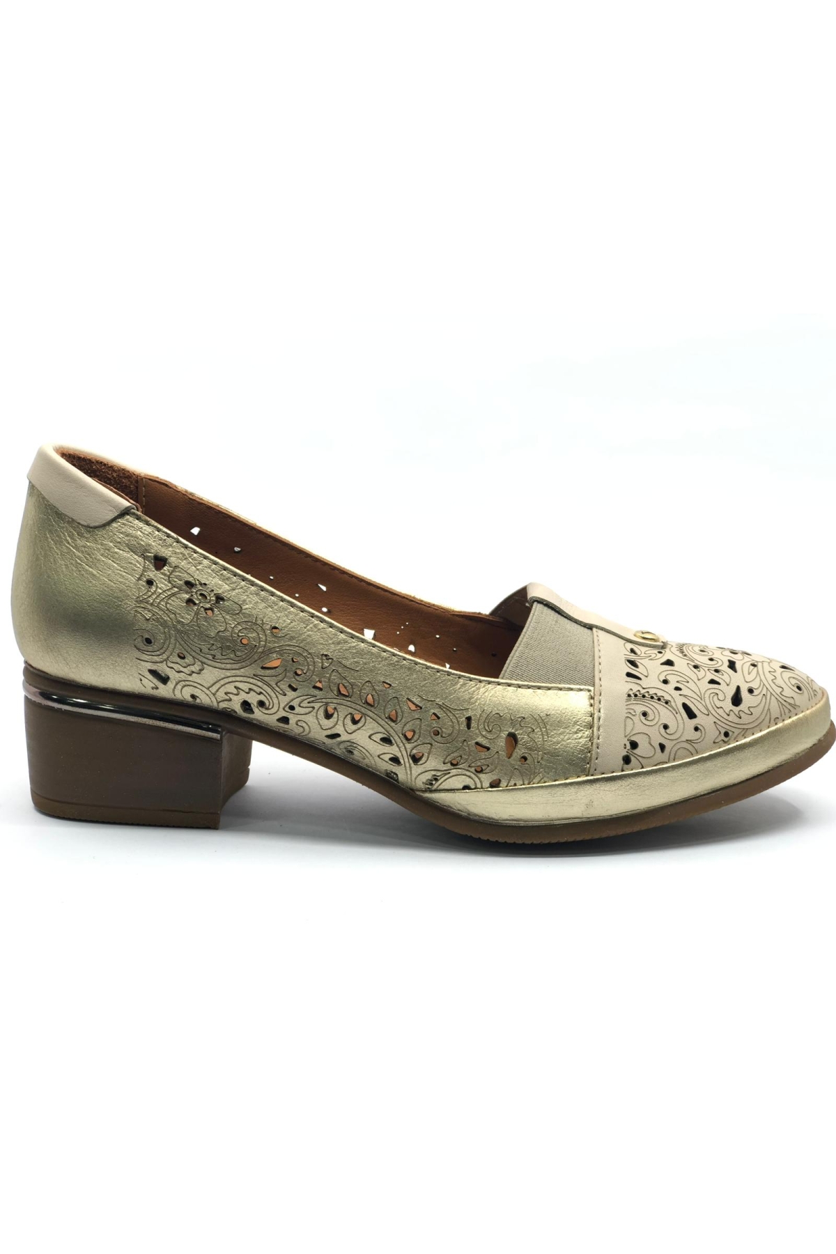 Tidro Hakiki Deri Comfort Ortopedik Kadın Klasik Topuklu Ayakkabı - Görsel 2