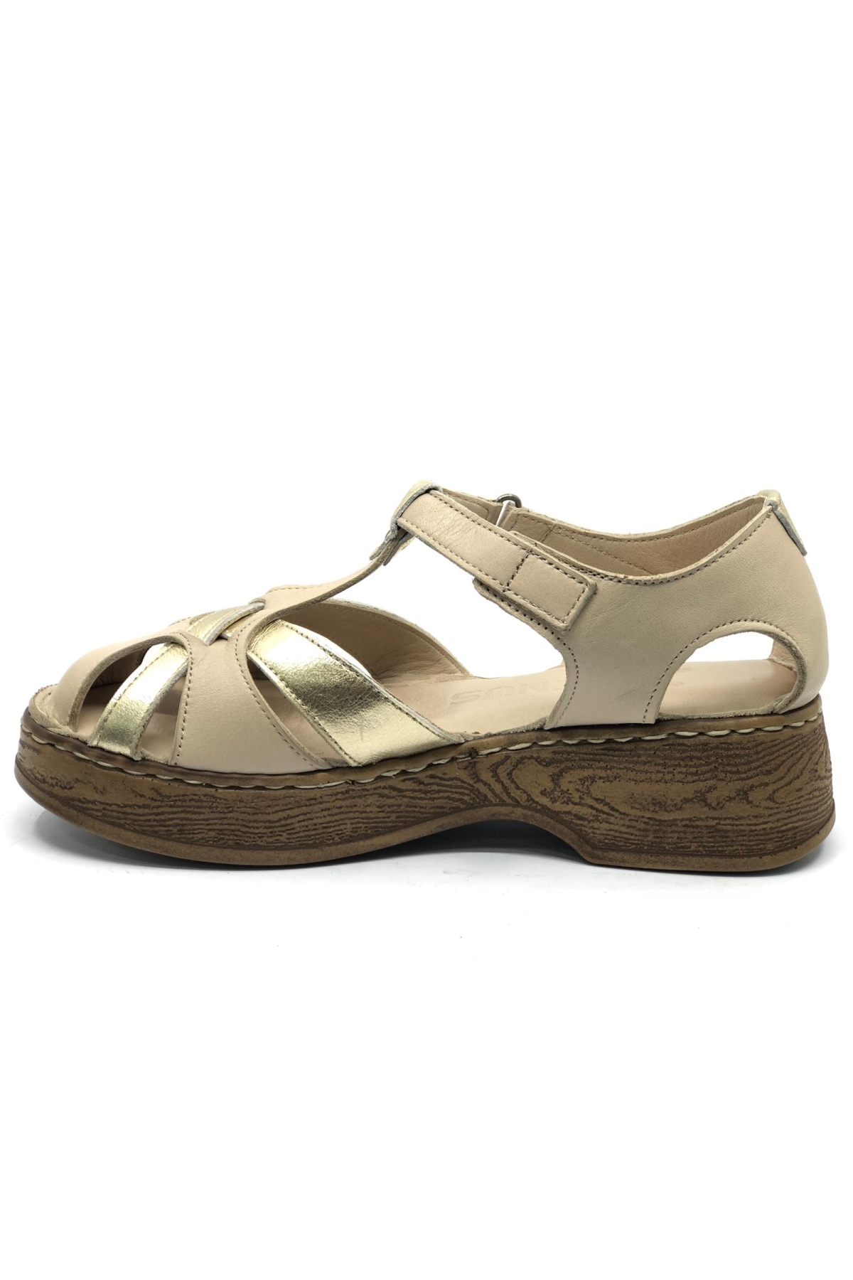 Çapra Hakiki Deri Comfort Ortopedik Kadın Sandalet - Görsel 4