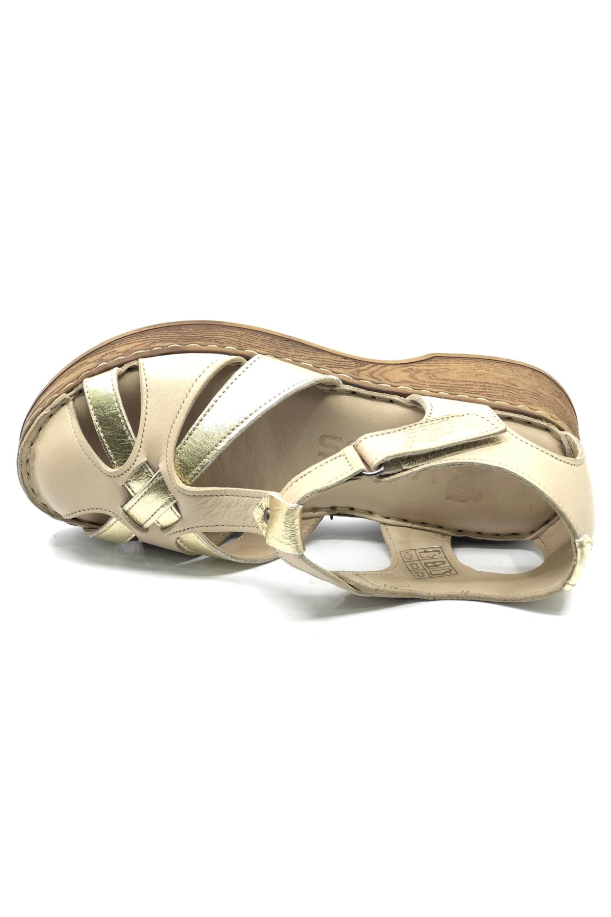 Çapra Hakiki Deri Comfort Ortopedik Kadın Sandalet - Görsel 5