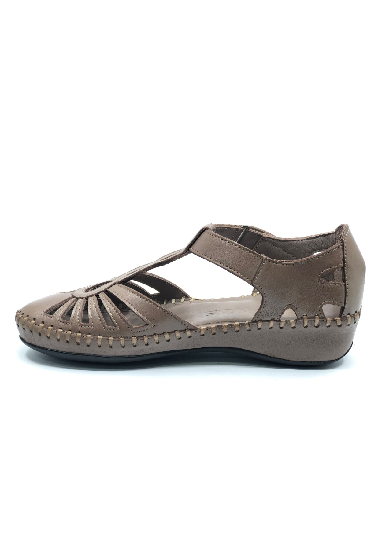 Naco Hakiki Deri Comfort Ortopedik Kadın Sandalet - Görsel 4