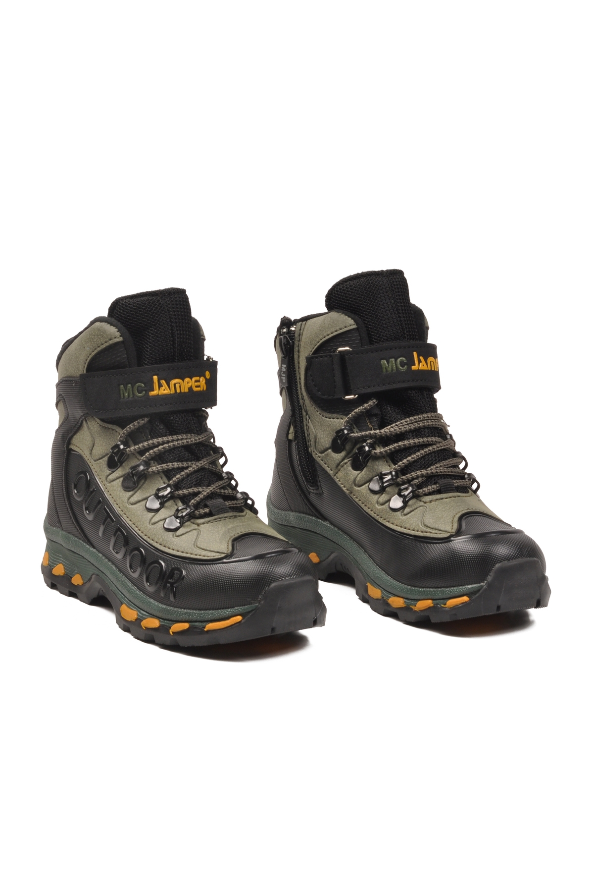 Siyah Haki Polarlı Kaymaz Fermuarlı Unisex Outdoor Çocuk Bot 2115 F - Görsel 4