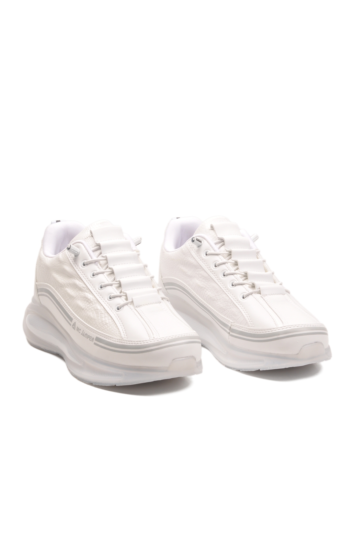 Beyaz Memory Foam Lastik Bağcıklı Erkek Sneaker 2250-1 M - Görsel 4