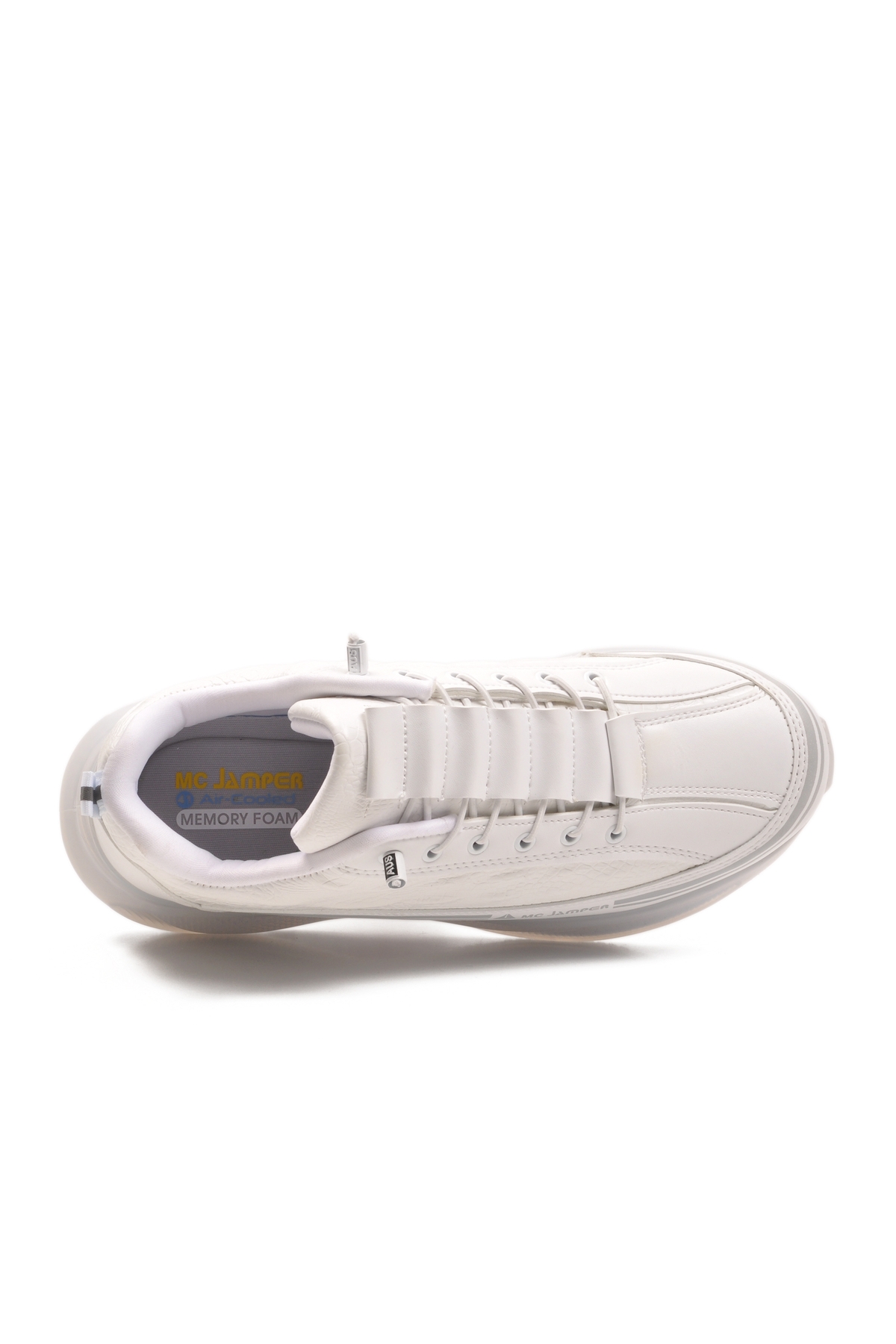 Beyaz Memory Foam Lastik Bağcıklı Erkek Sneaker 2250-1 M - Görsel 5
