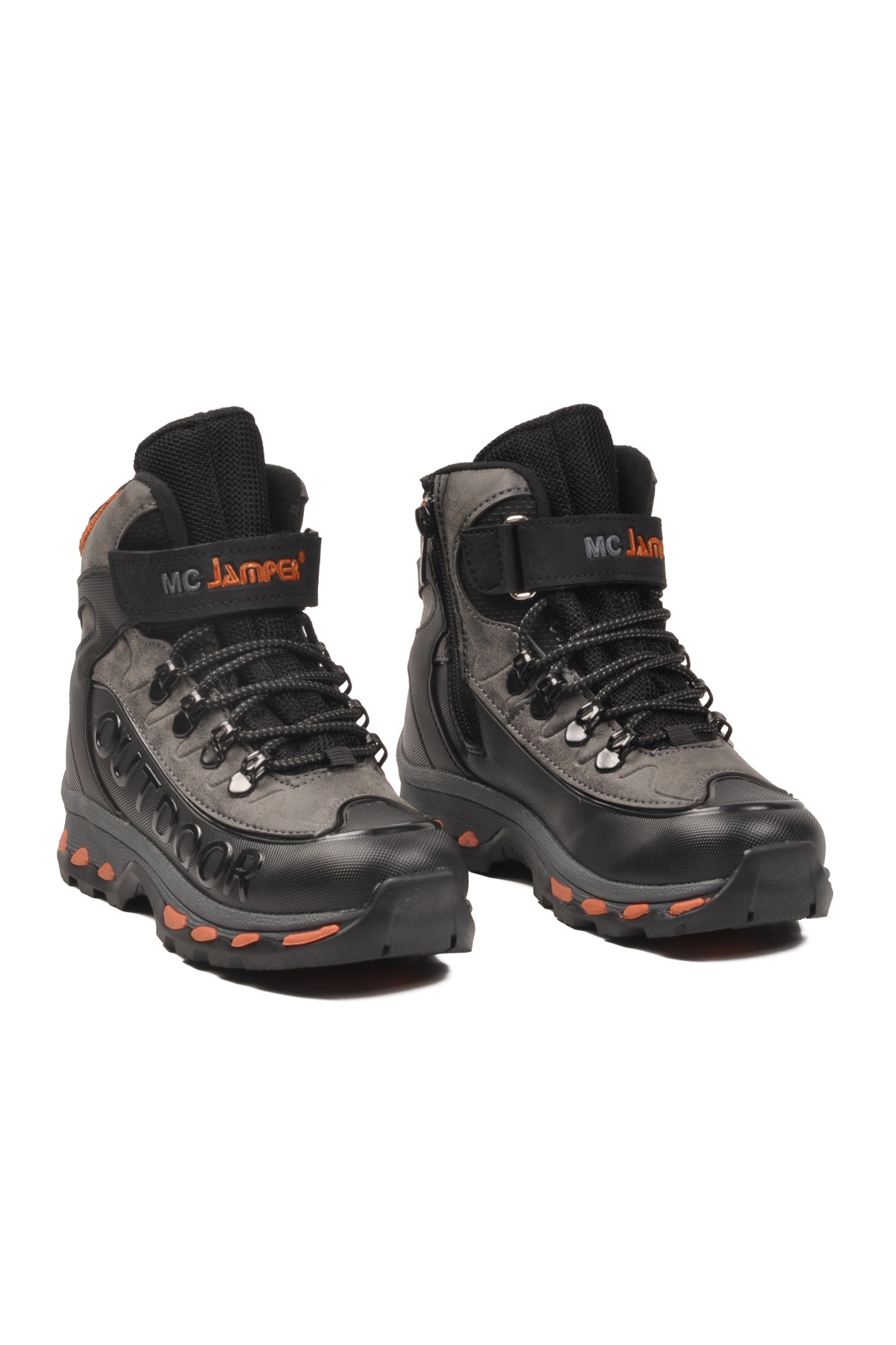 Siyah Füme Polarlı Kaymaz Fermuarlı Unisex Outdoor Çocuk Bot 2115 F - Görsel 4