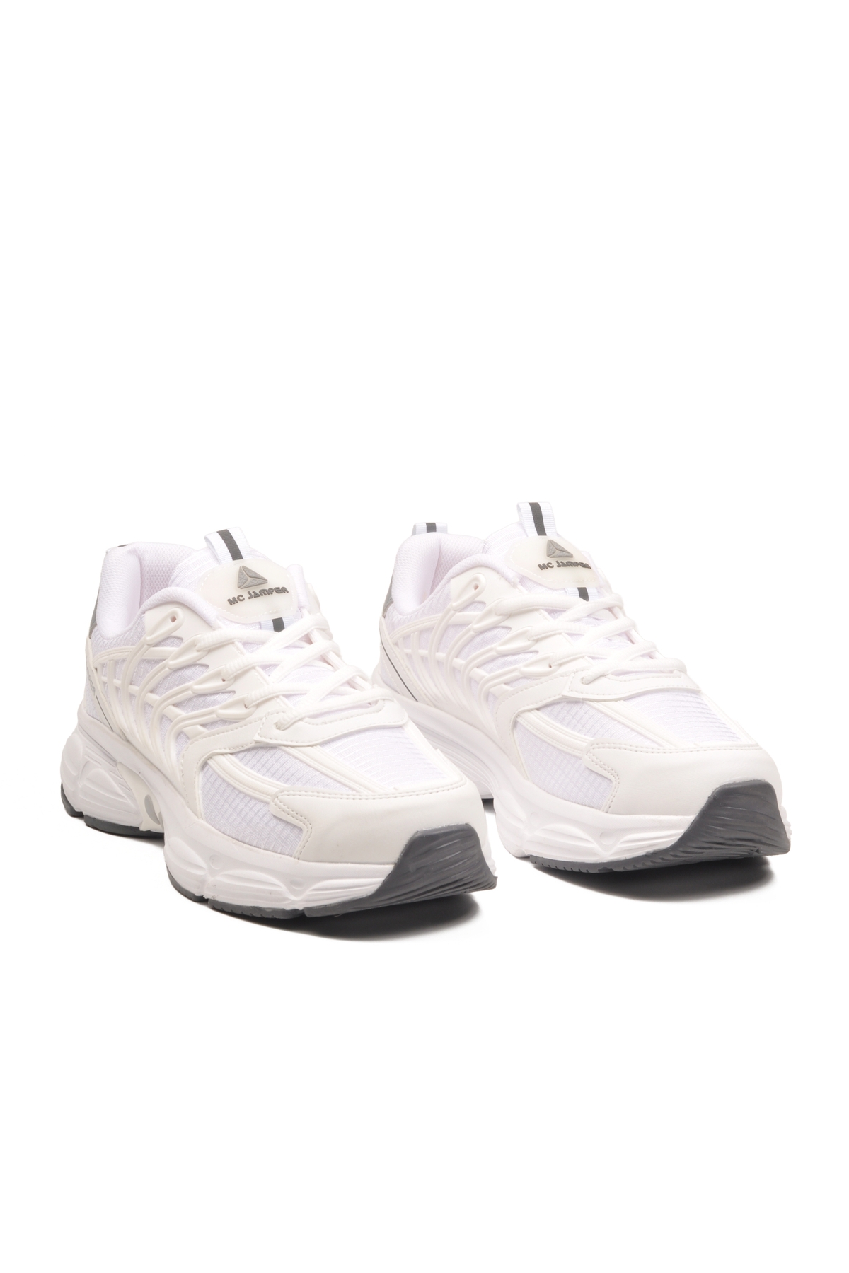 Beyaz Hafif Esnek Bağcıklı Erkek Spor Ayakkabı 2392 M - Görsel 4
