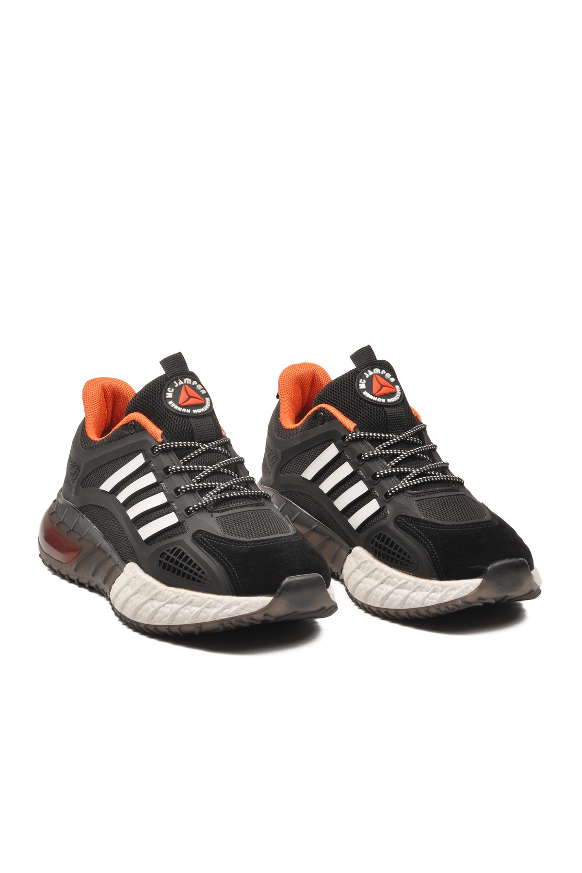 Siyah Beyaz Memory Foam Hafif Esnek Erkek Spor Ayakkabı 2237 M - Görsel 4